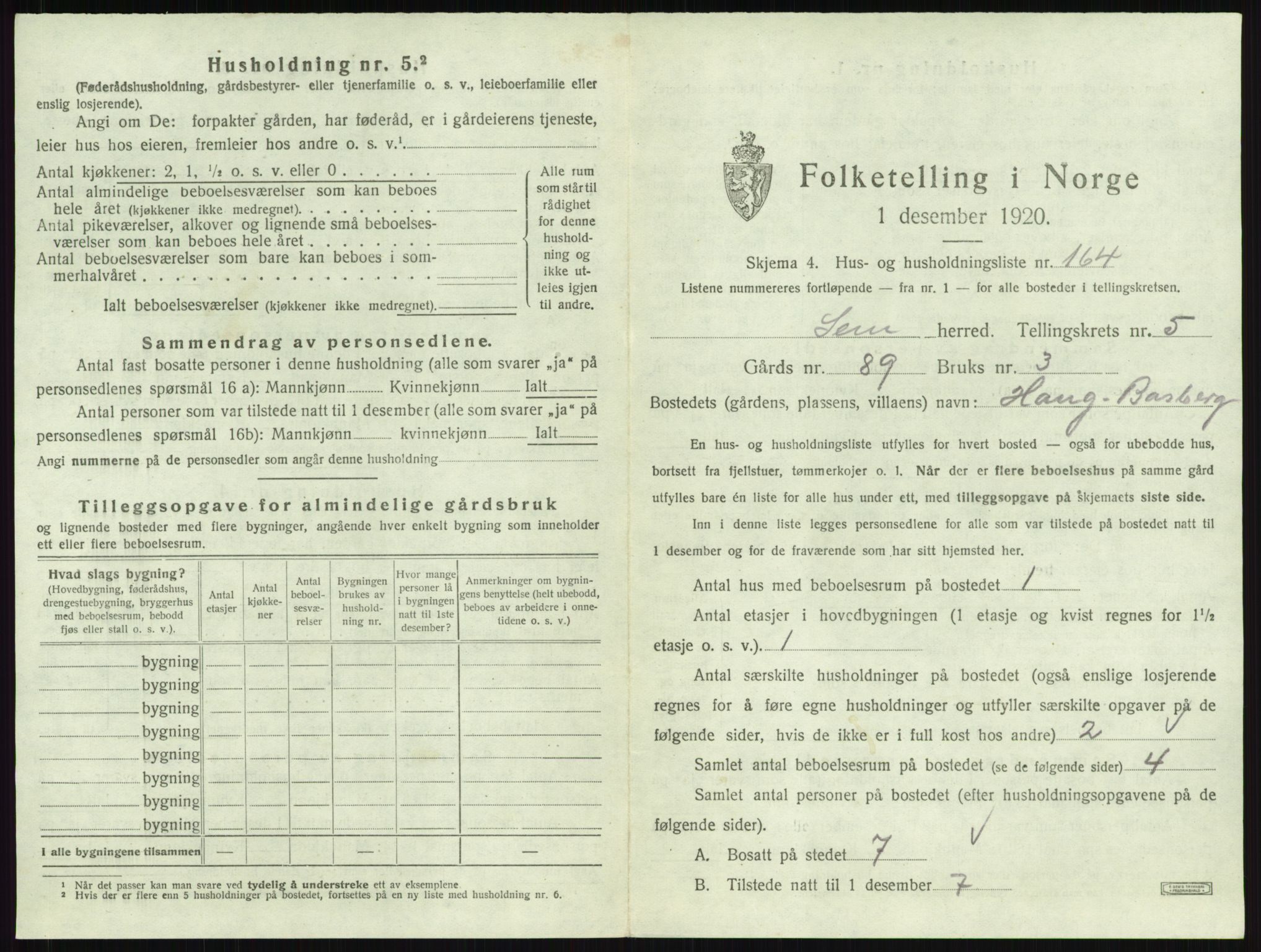 SAKO, Folketelling 1920 for 0721 Sem herred, 1920, s. 1220
