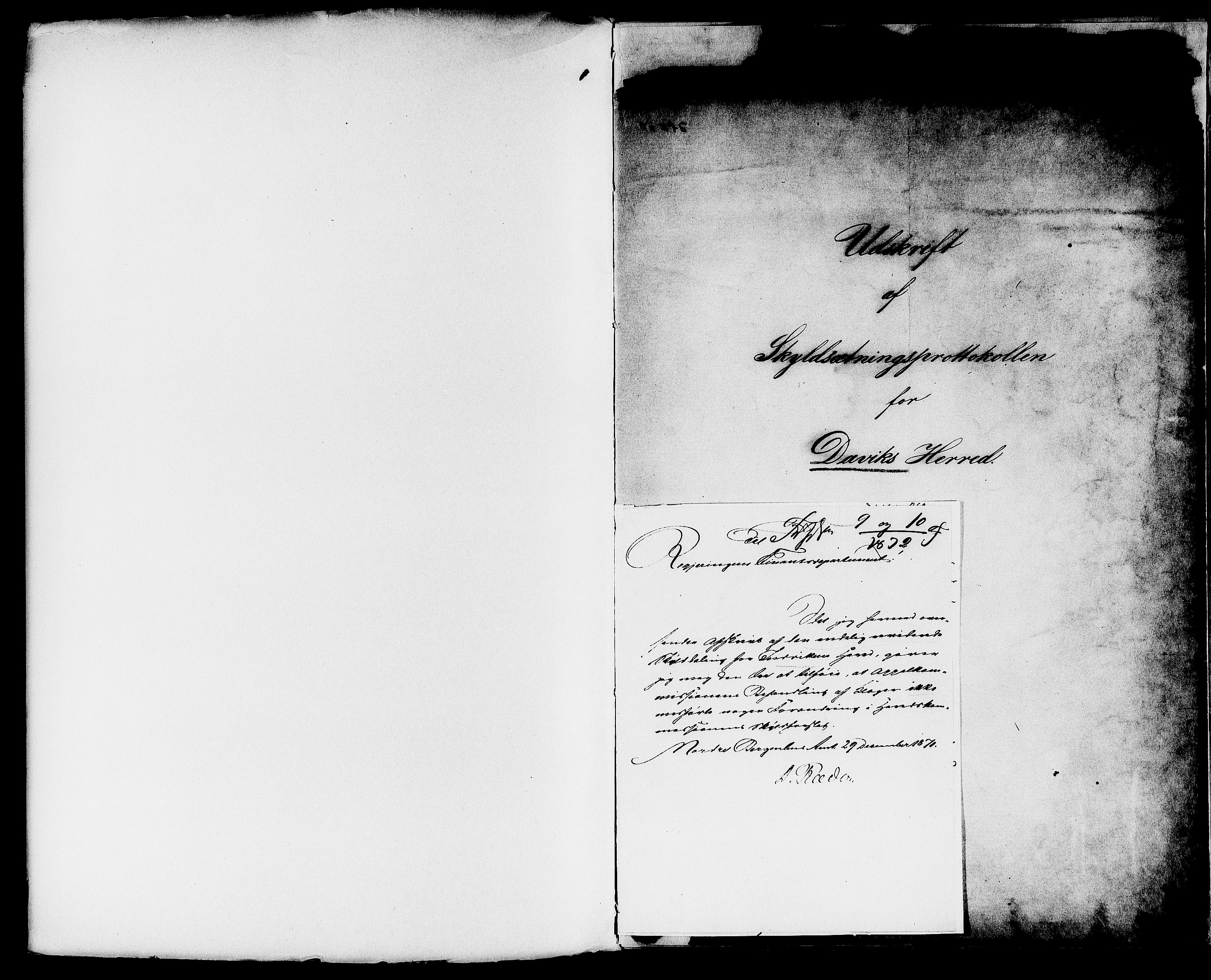 Matrikkelrevisjonen av 1863, RA/S-1530/F/Fe/L0275/0001: Davik / I. Utskrift av skyldsettingsprotokoll, 1863