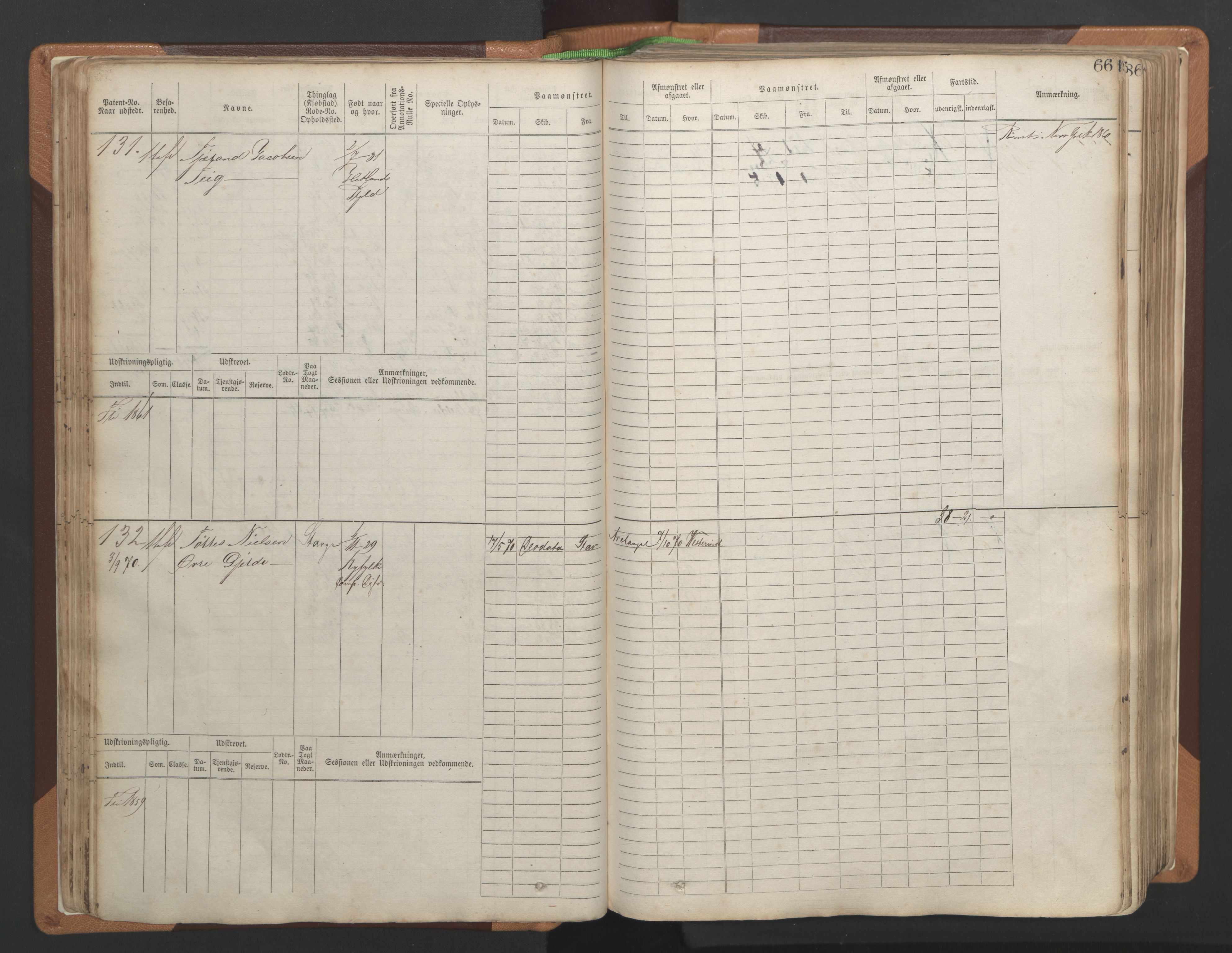 Stavanger sjømannskontor, AV/SAST-A-102006/F/Fb/Fbb/L0004: Sjøfartshovedrulle, patentnr. 1-792 (del 1), 1869-1880, s. 70