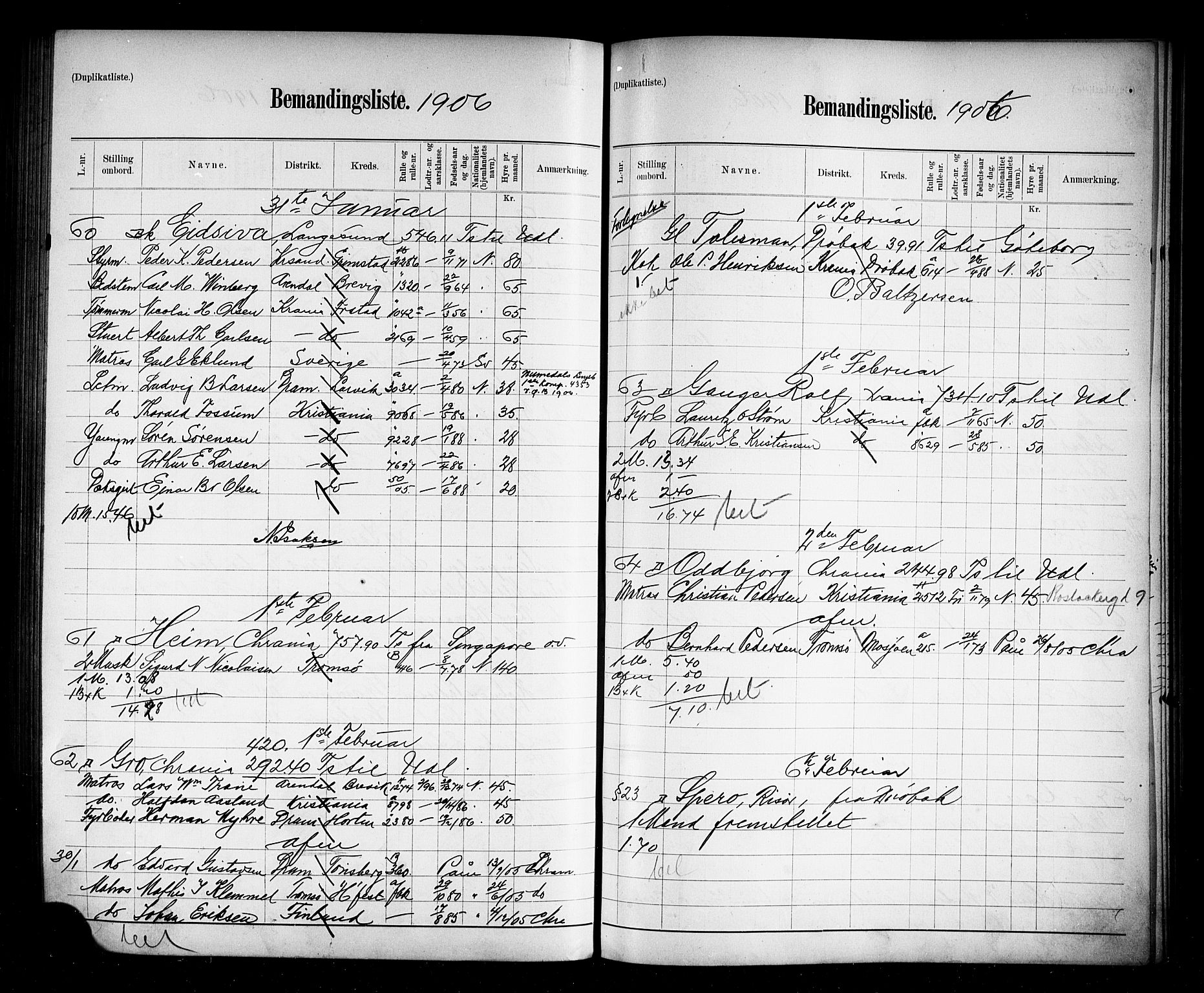 Oslo mønstringskontor, SAO/A-10569g/G/Ga/L0009: Mønstringsjournal, 1904-1906, s. 265