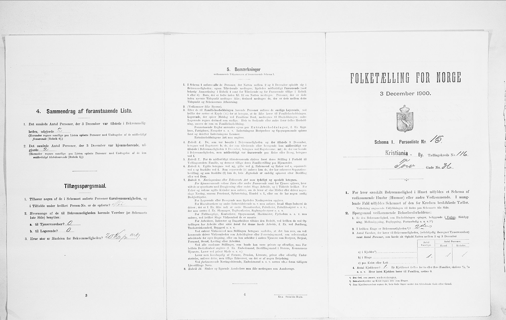 SAO, Folketelling 1900 for 0301 Kristiania kjøpstad, 1900, s. 103323