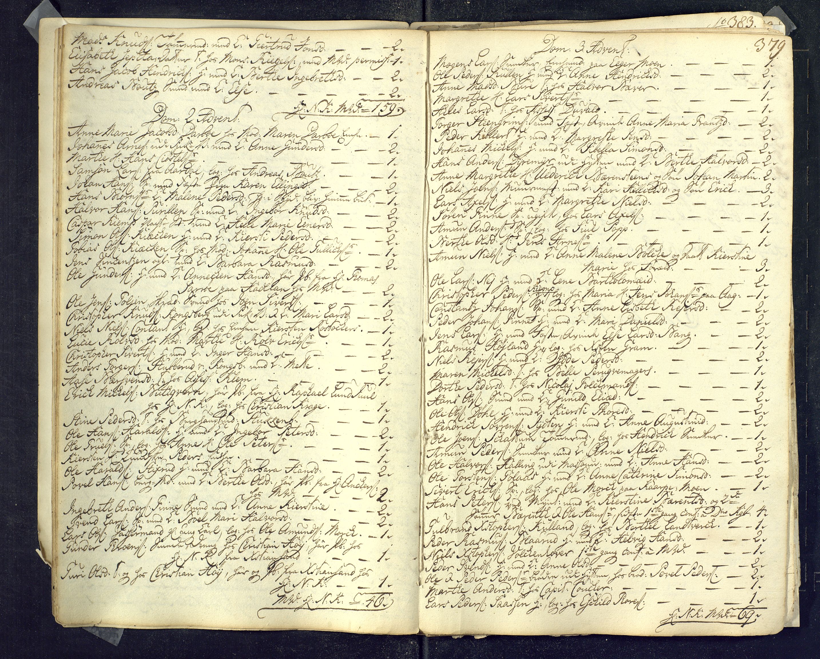 Kongsberg kirkebøker, SAKO/A-22/M/Ma/L0001: Kommunikantprotokoll nr. 1, 1731-1739, s. 379