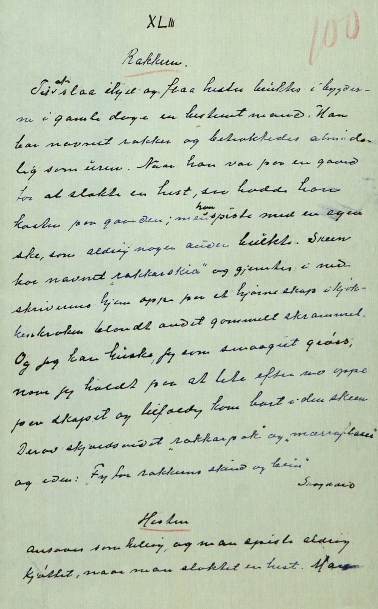 Rikard Berge, TEMU/TGM-A-1003/F/L0014/0040: 471-512 / 510 Brev til Berge frå Hankenæs + oppskrifter som H. kallar for sine, 1915-1917, s. 100