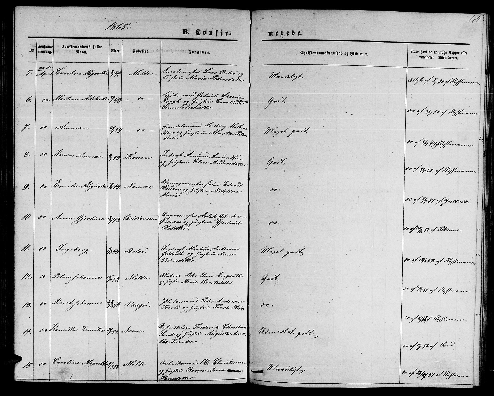 Ministerialprotokoller, klokkerbøker og fødselsregistre - Møre og Romsdal, AV/SAT-A-1454/558/L0701: Klokkerbok nr. 558C02, 1862-1879, s. 164