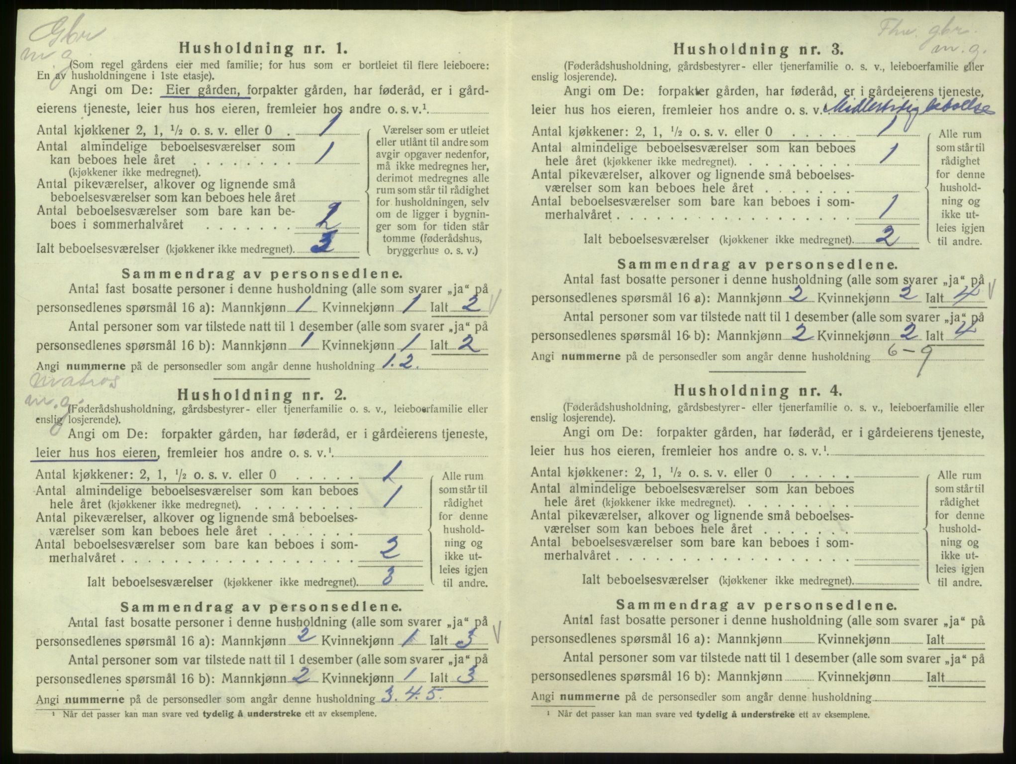 SAB, Folketelling 1920 for 1253 Hosanger herred, 1920, s. 663