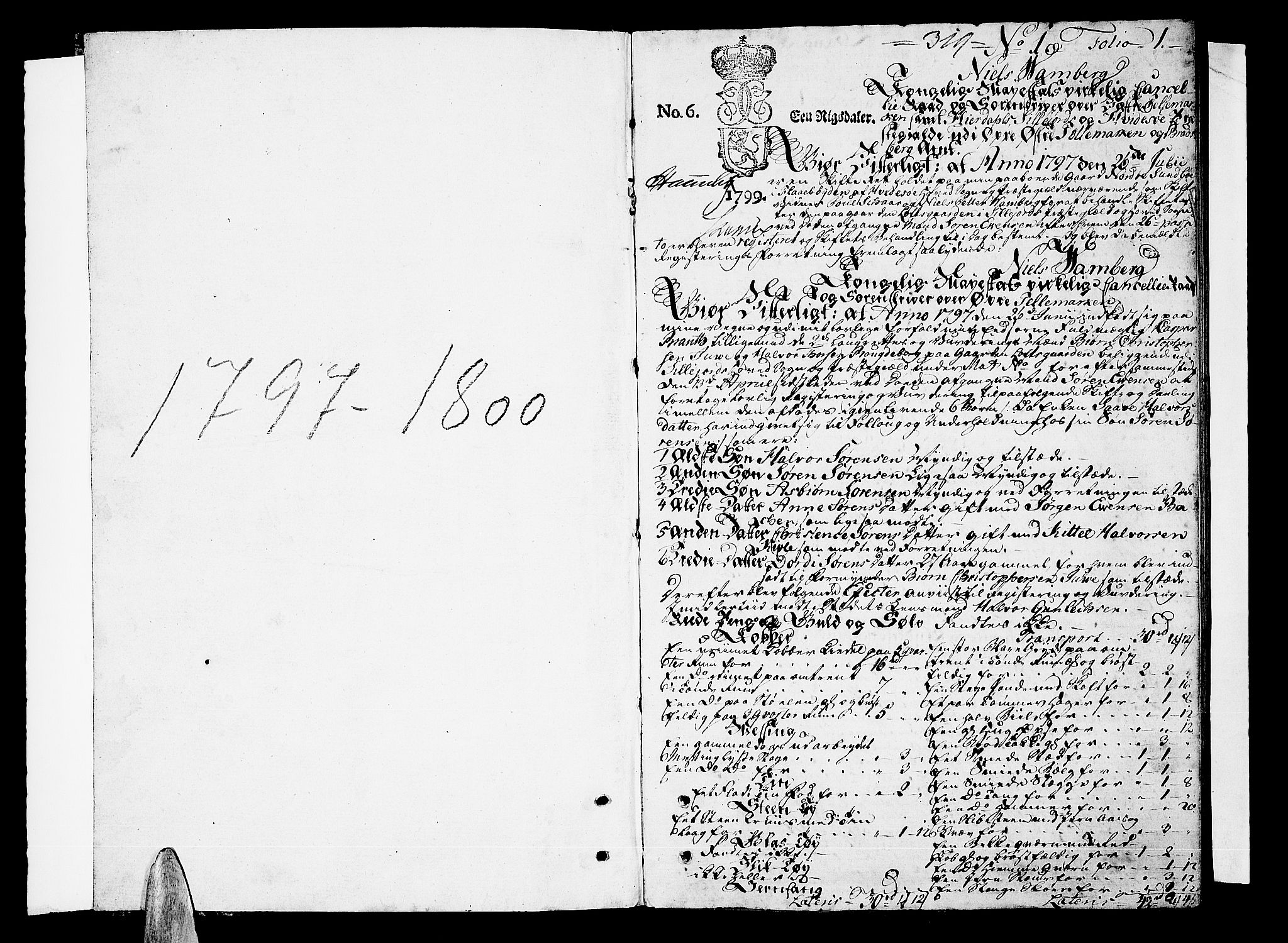 Vest-Telemark sorenskriveri, AV/SAKO-A-134/H/Ha/Haa/L0017: Skifteprotokoll , 1798-1800, s. 0b-1a
