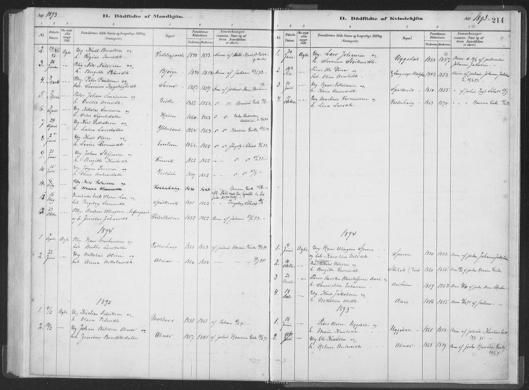 Ministerialprotokoller, klokkerbøker og fødselsregistre - Møre og Romsdal, SAT/A-1454/528/L0401: Ministerialbok nr. 528A12I, 1880-1920, s. 214