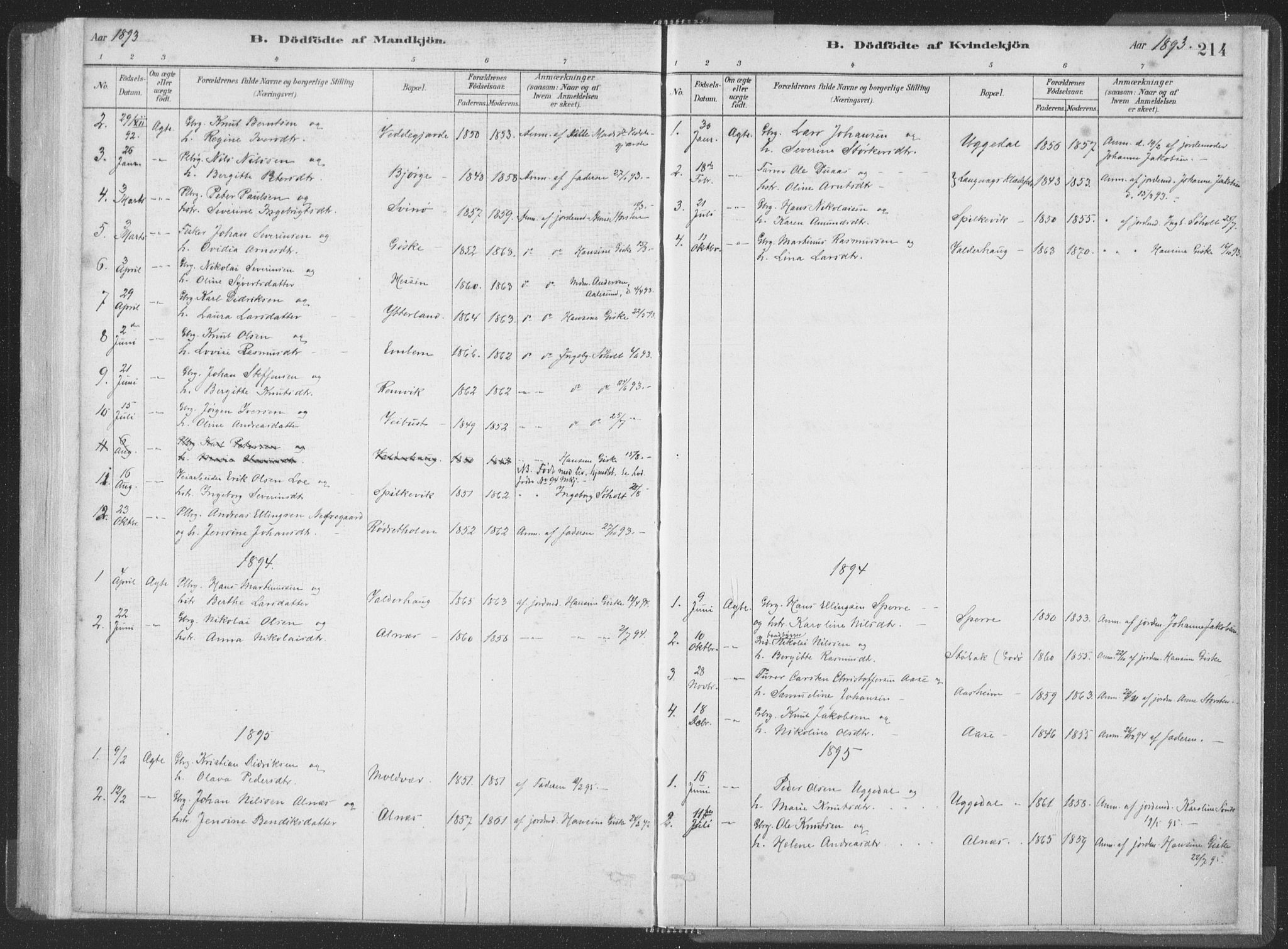 Ministerialprotokoller, klokkerbøker og fødselsregistre - Møre og Romsdal, AV/SAT-A-1454/528/L0401: Ministerialbok nr. 528A12I, 1880-1920, s. 214
