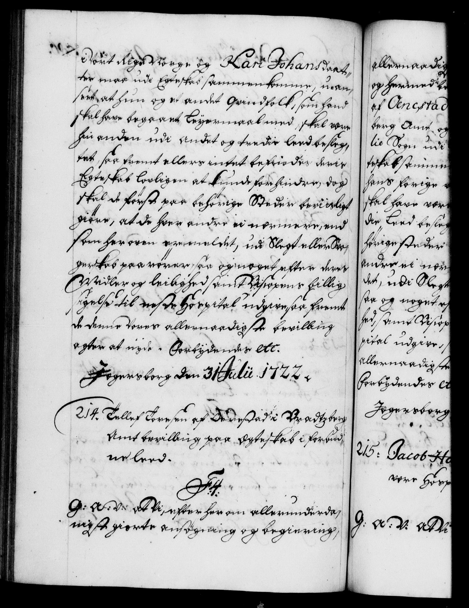 Danske Kanselli 1572-1799, AV/RA-EA-3023/F/Fc/Fca/Fcaa/L0023: Norske registre, 1720-1722, s. 586b