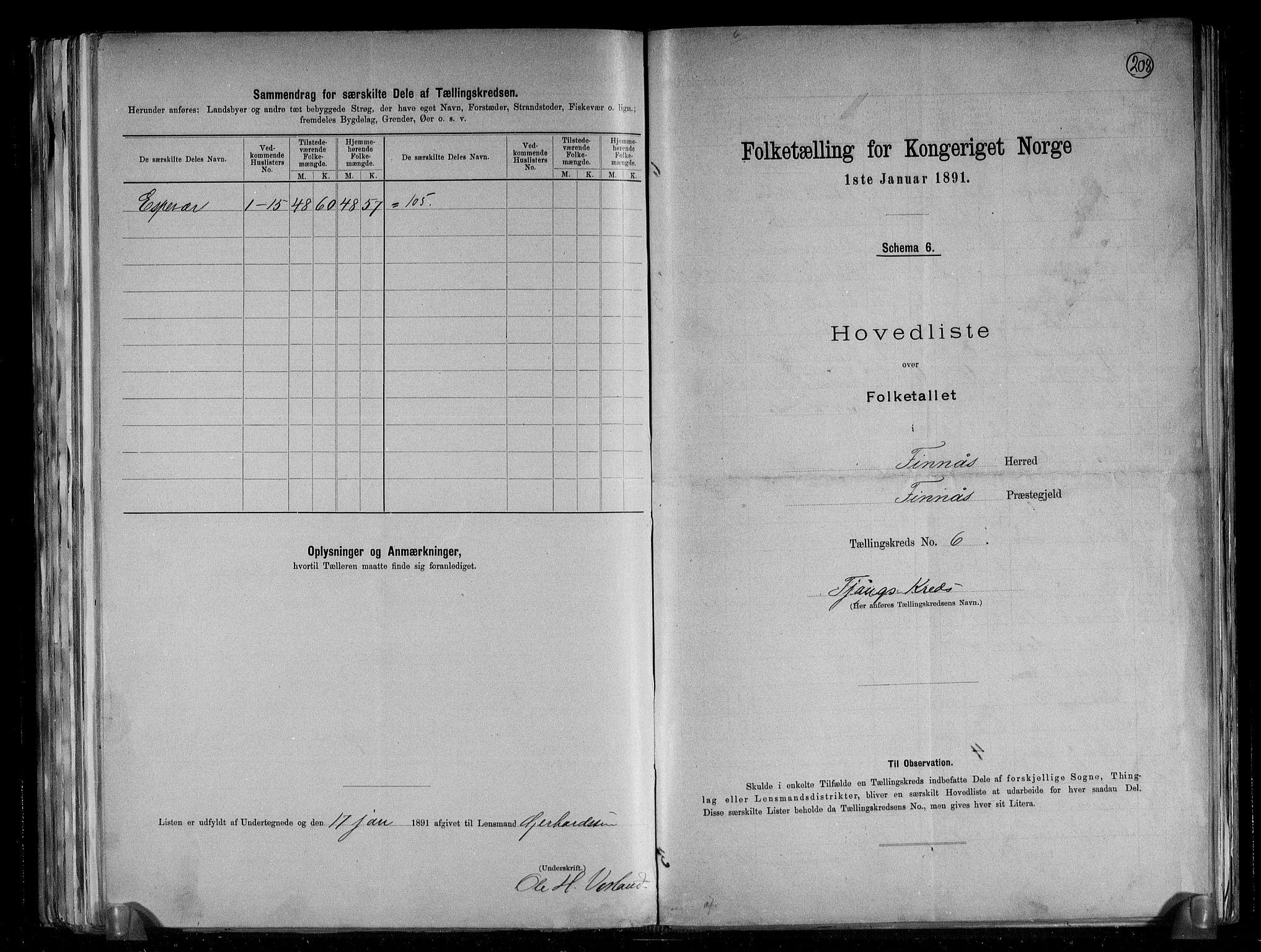 RA, Folketelling 1891 for 1218 Finnås herred, 1891, s. 16