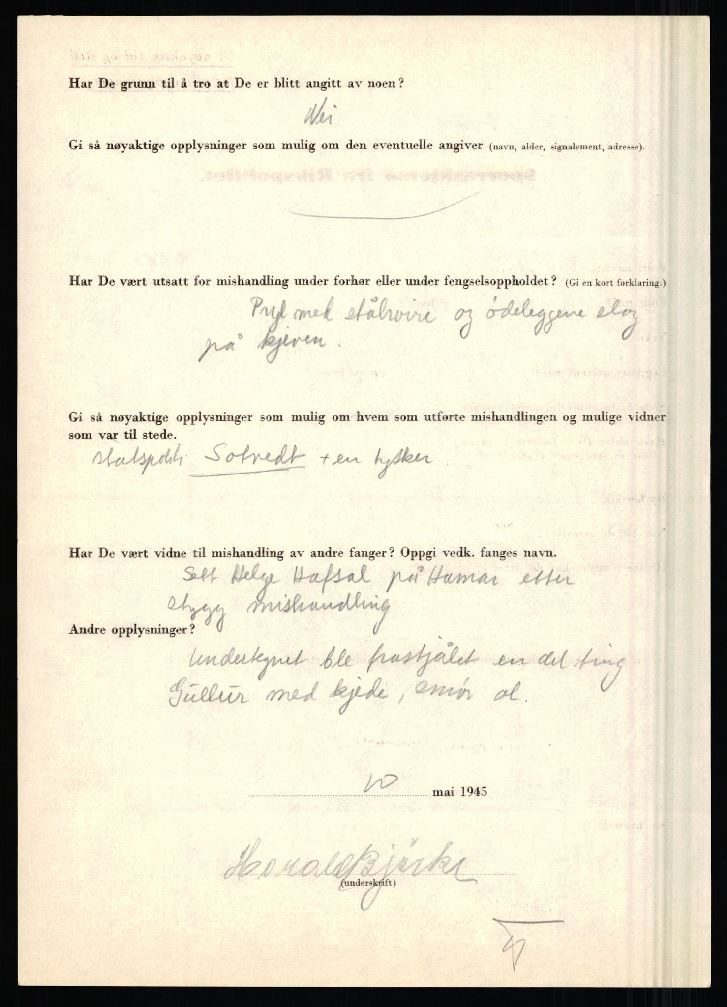 Rikspolitisjefen, AV/RA-S-1560/L/L0002: Berg, Alf - Bråthen, Thorleif, 1940-1945, s. 538