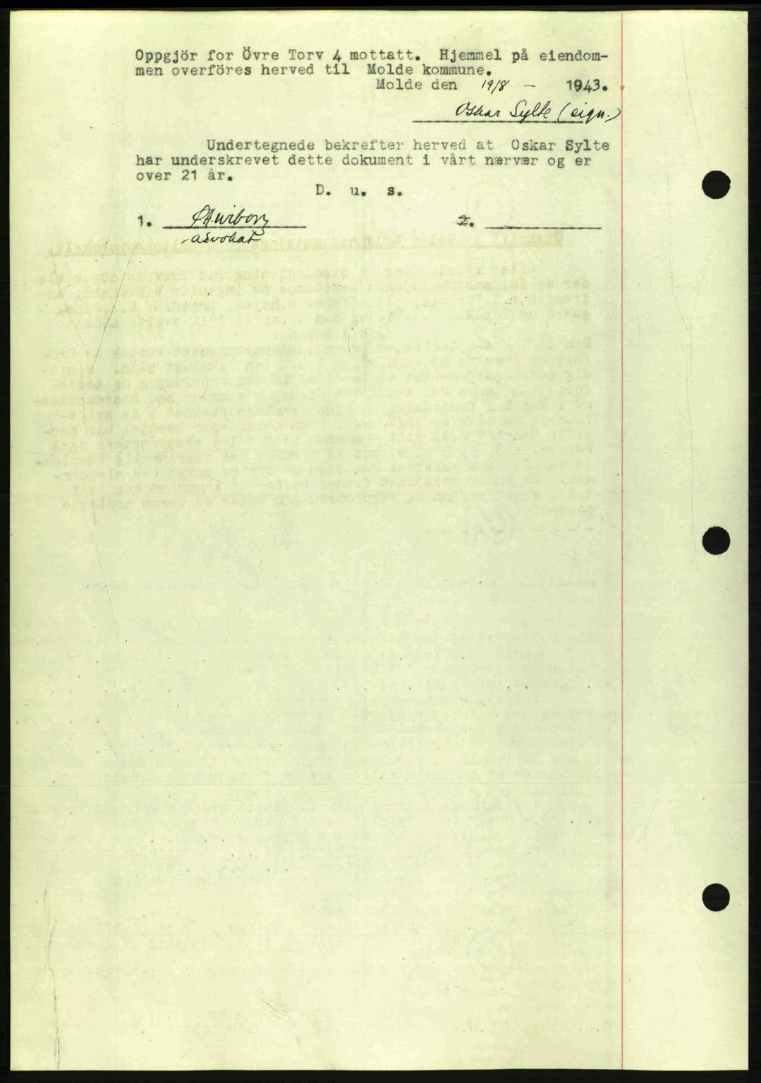 Romsdal sorenskriveri, AV/SAT-A-4149/1/2/2C: Pantebok nr. A15, 1943-1944, Dagboknr: 1772/1943