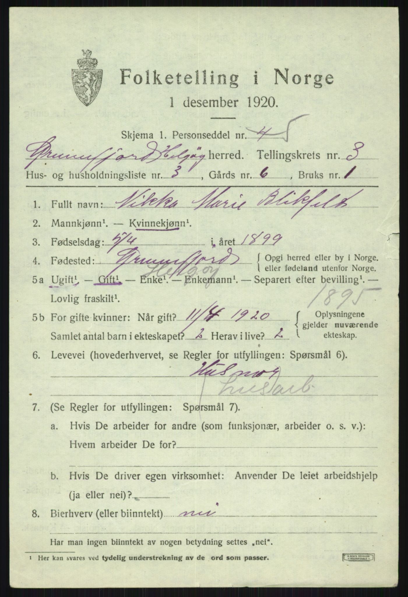 SATØ, Folketelling 1920 for 1935 Helgøy herred, 1920, s. 1417