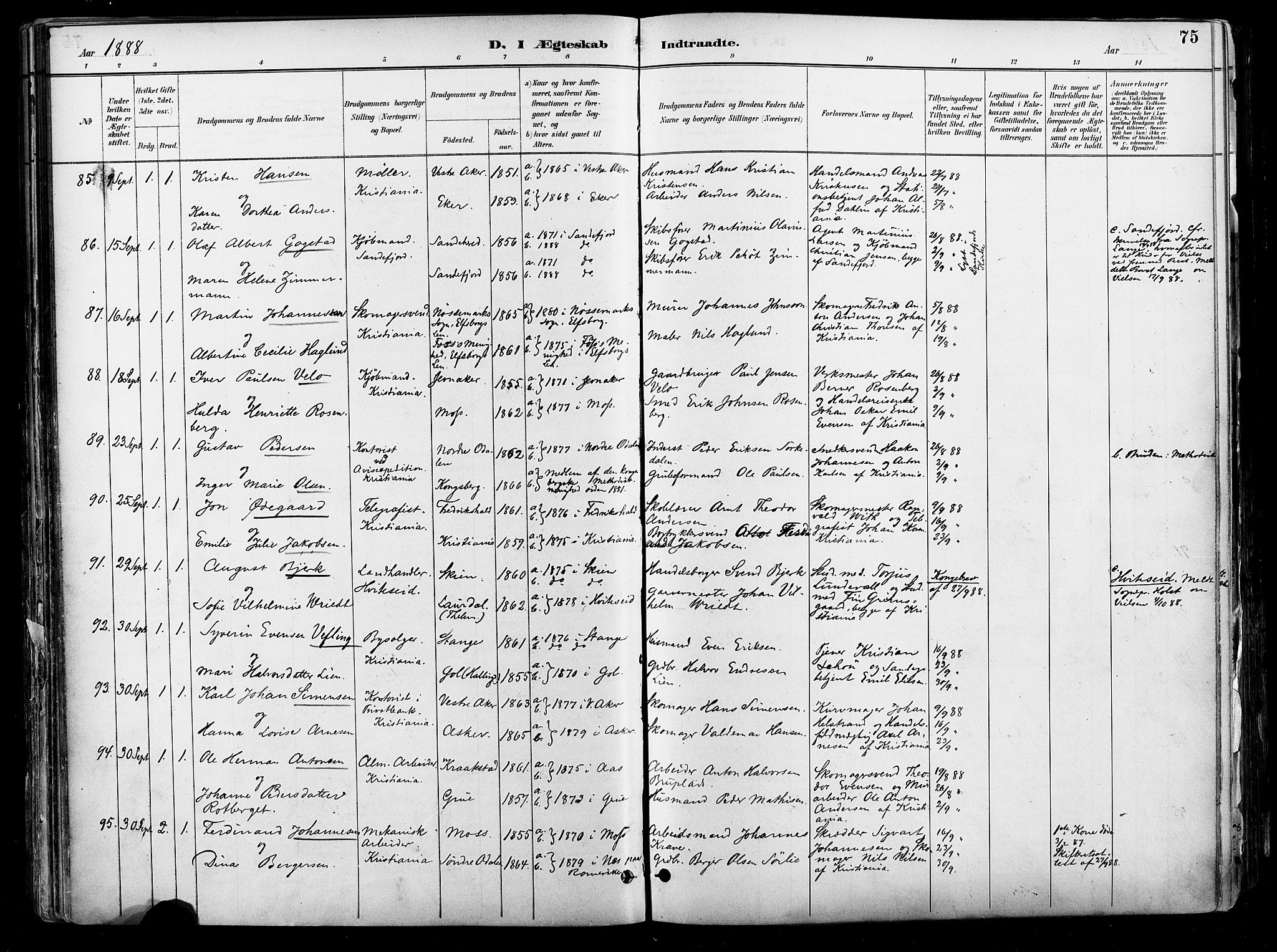Johannes prestekontor Kirkebøker, AV/SAO-A-10852/F/Fa/L0004: Ministerialbok nr. 4, 1883-1907, s. 75