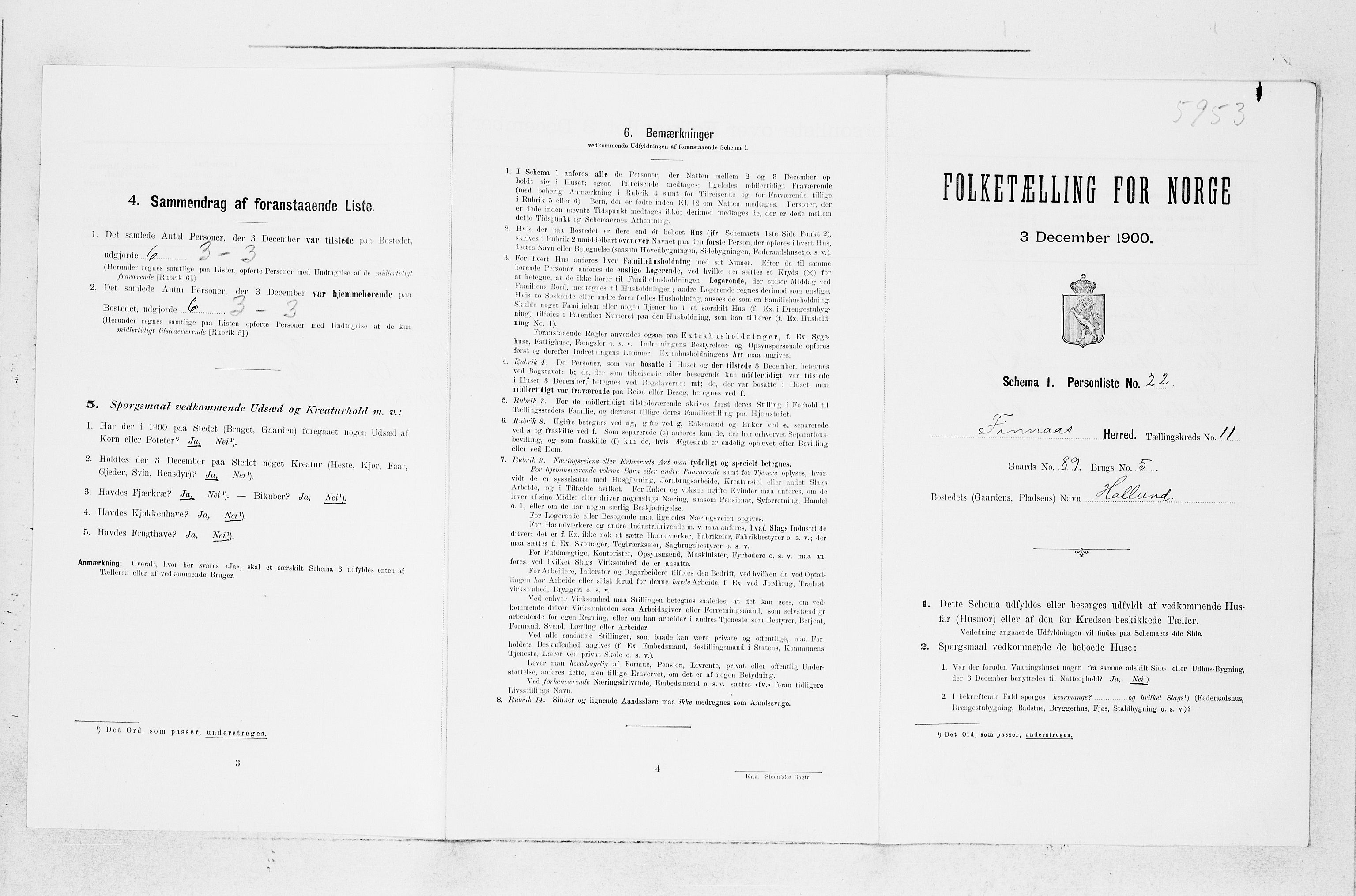 SAB, Folketelling 1900 for 1218 Finnås herred, 1900, s. 1227