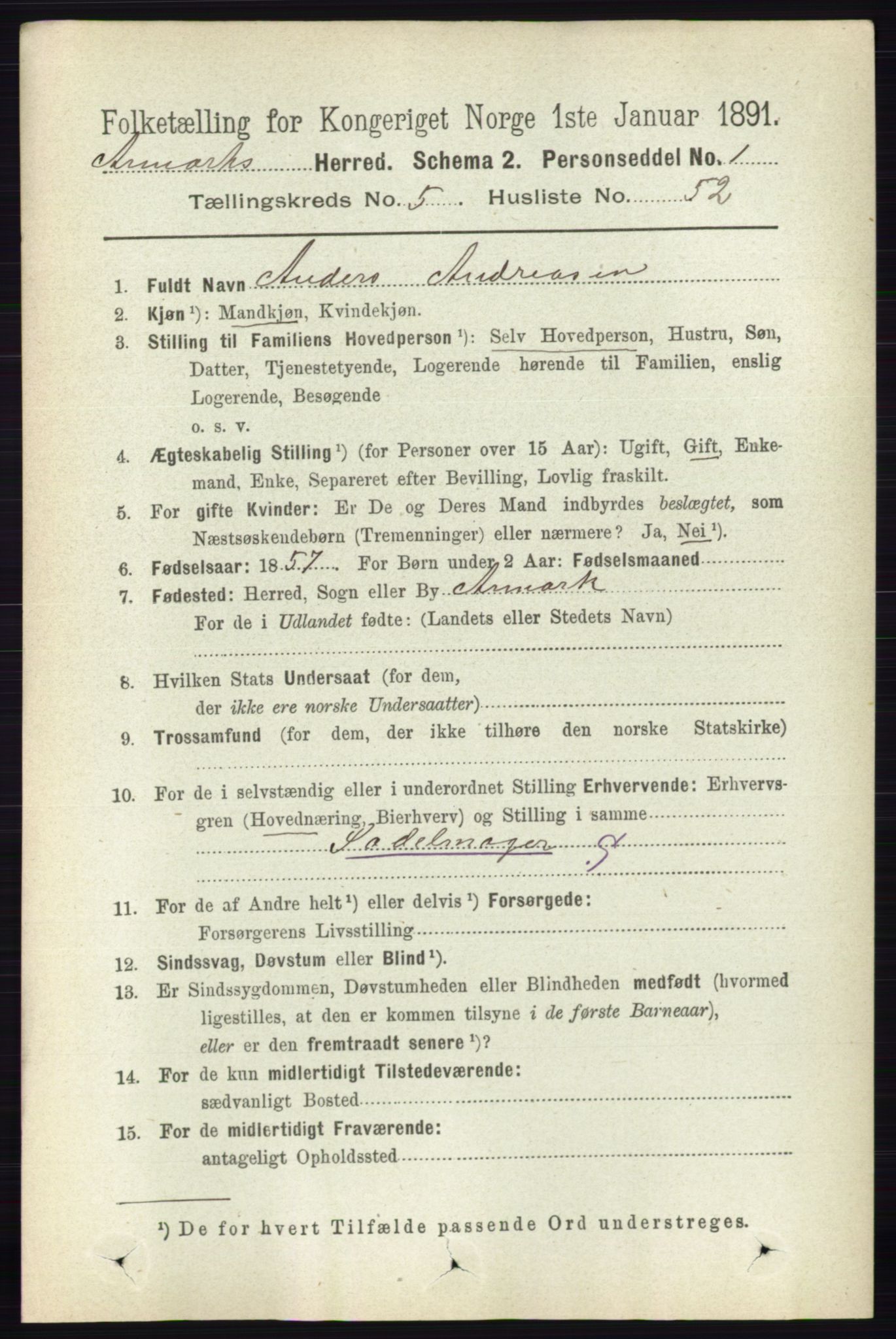 RA, Folketelling 1891 for 0118 Aremark herred, 1891, s. 2761