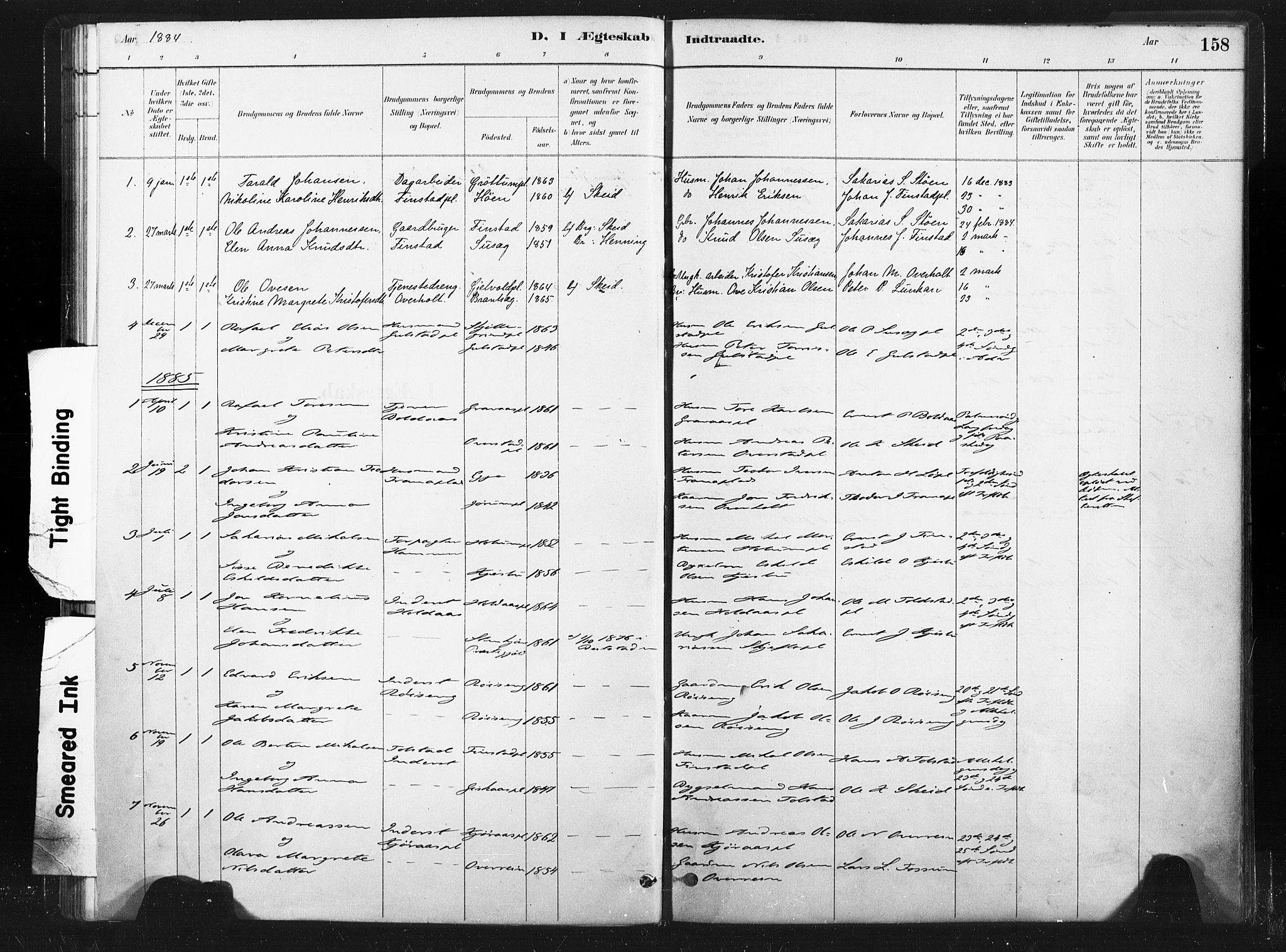 Ministerialprotokoller, klokkerbøker og fødselsregistre - Nord-Trøndelag, SAT/A-1458/736/L0361: Ministerialbok nr. 736A01, 1884-1906, s. 158