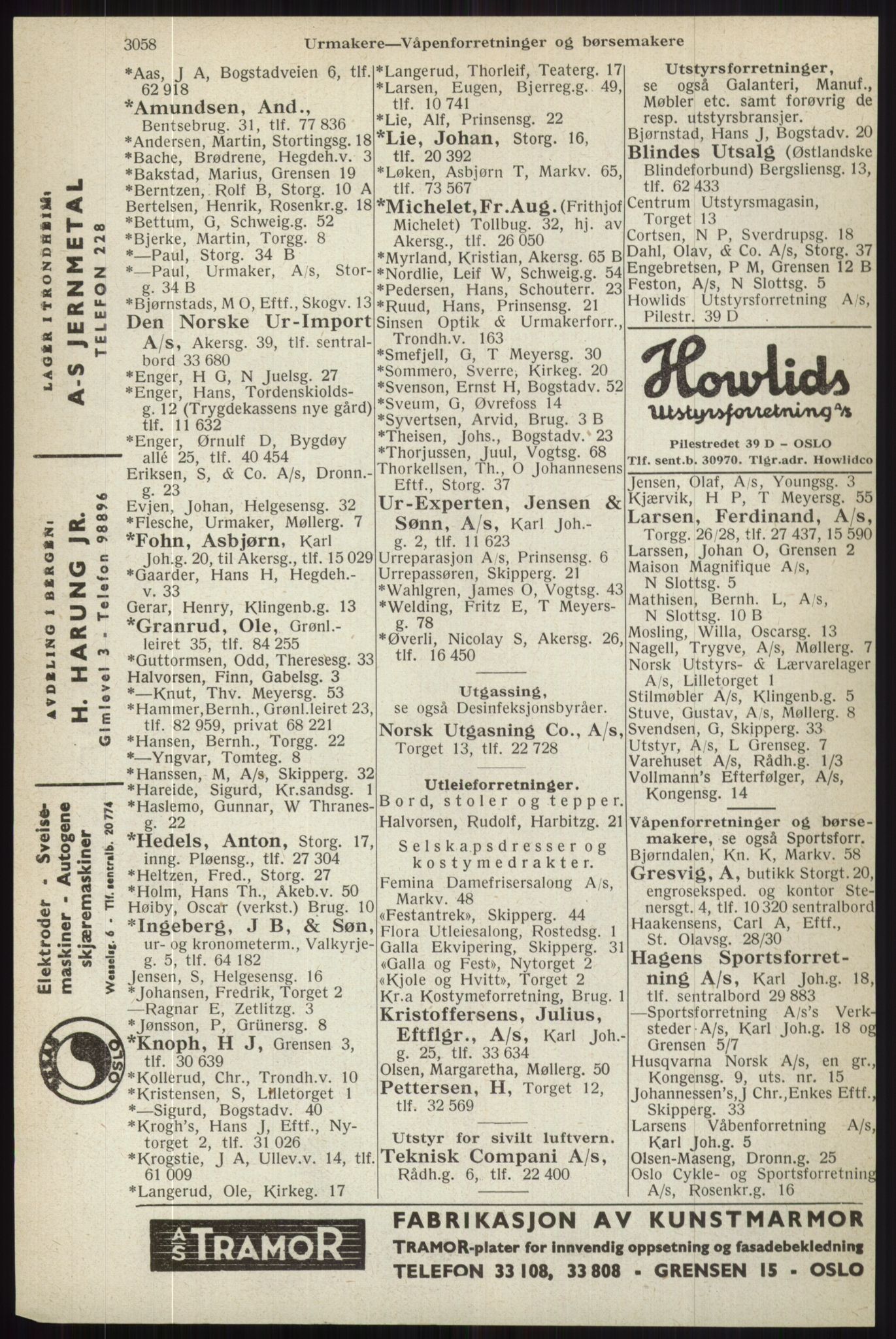 Kristiania/Oslo adressebok, PUBL/-, 1944, s. 3058