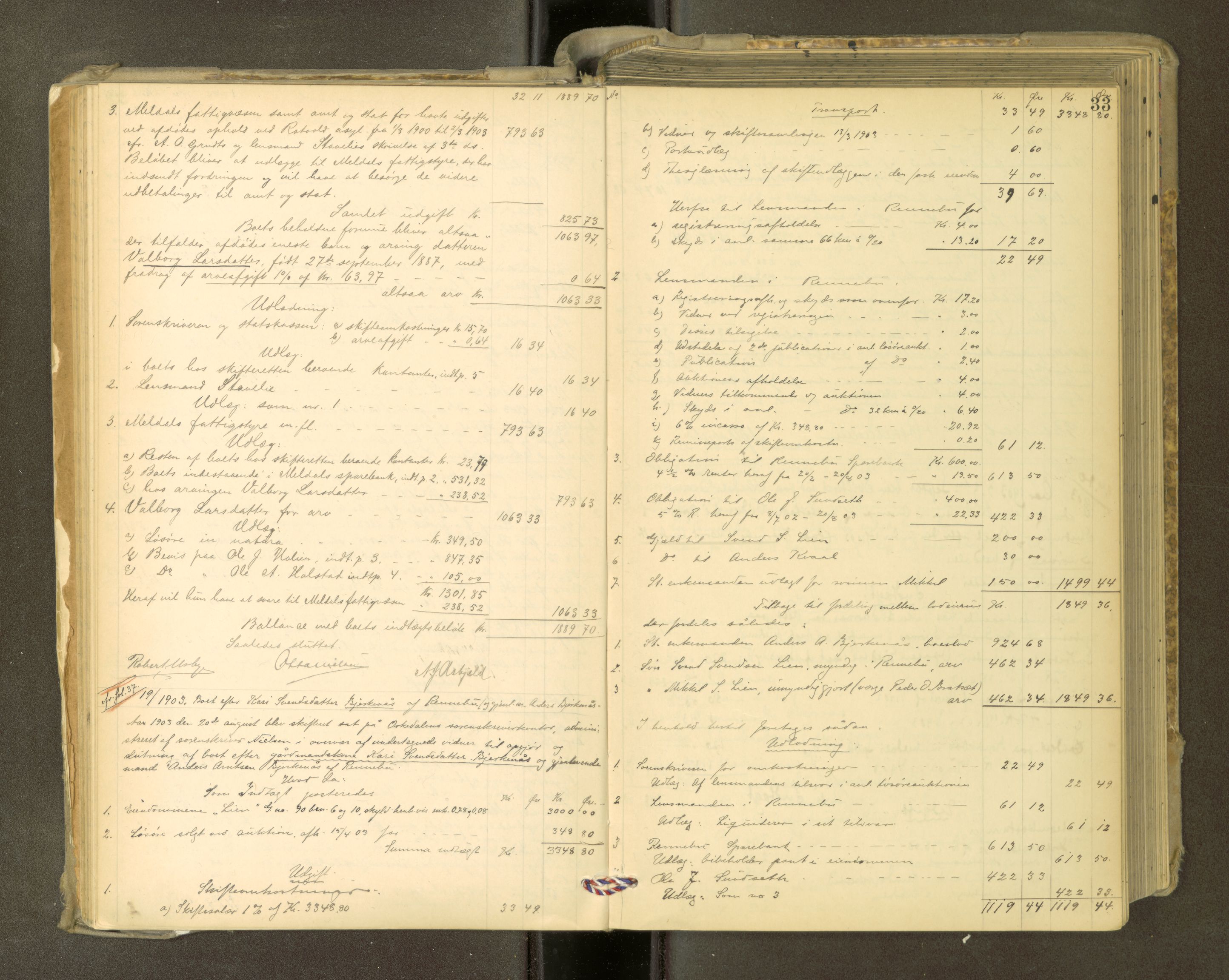 Orkdal sorenskriveri, AV/SAT-A-4169/1/3/3Aa/L0015: Skifteprotokoller, 1902-1915, s. 32b-33a