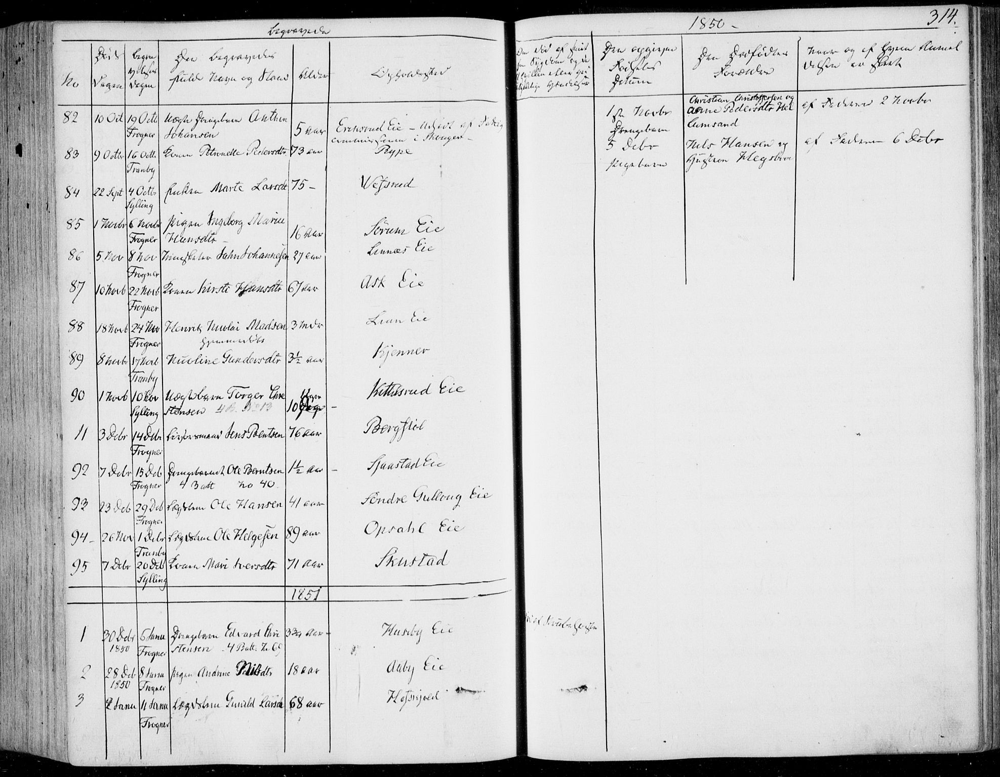 Lier kirkebøker, AV/SAKO-A-230/F/Fa/L0011: Ministerialbok nr. I 11, 1843-1854, s. 314