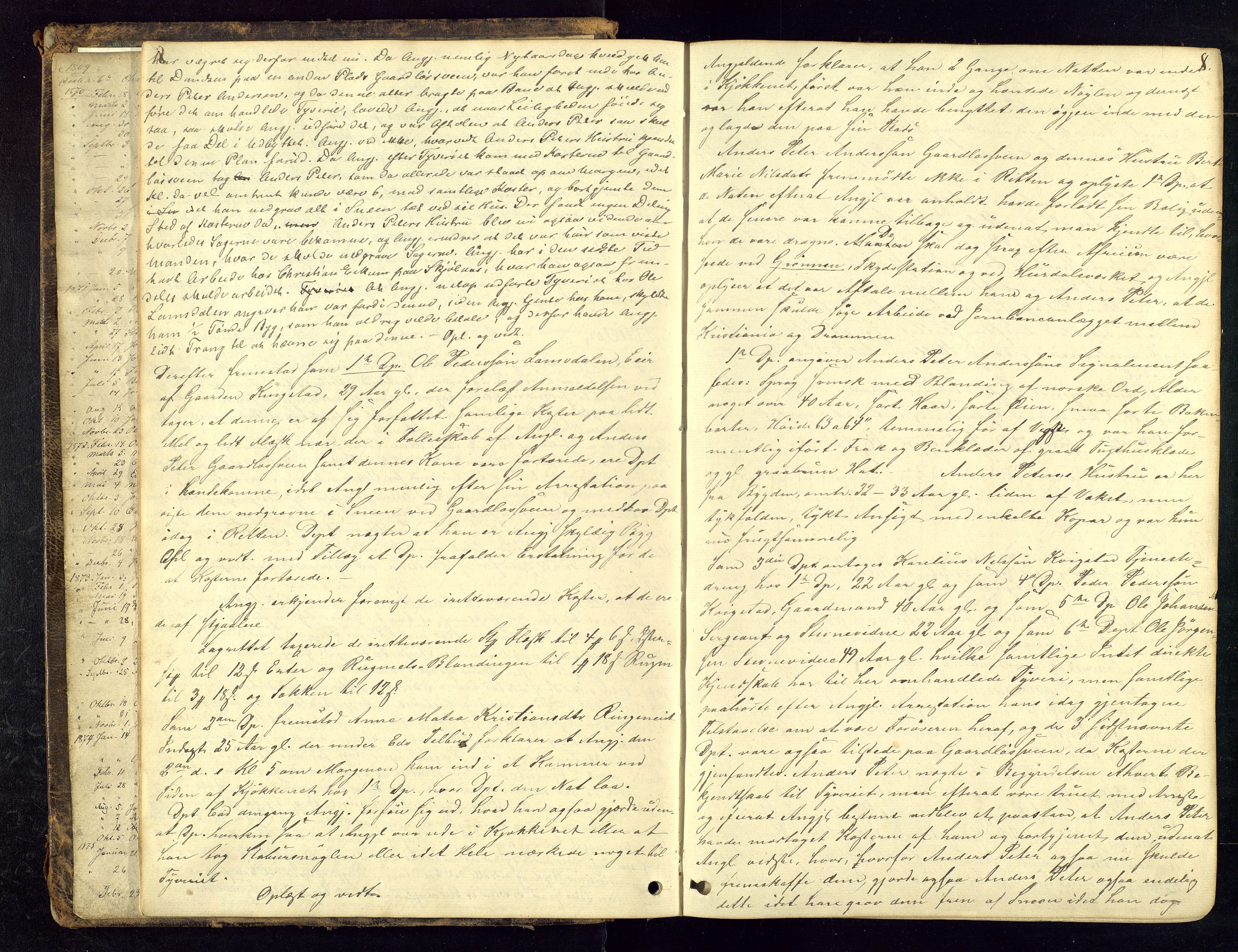 Toten tingrett, AV/SAH-TING-006/G/Gc/Gca/L0018: Ekstrarettsprotokoll - Østre og Vestre Toten, 1869-1876, s. 8