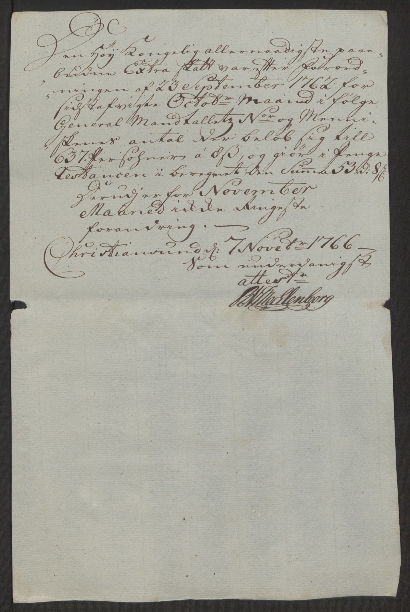 Rentekammeret inntil 1814, Reviderte regnskaper, Byregnskaper, AV/RA-EA-4066/R/Rr/L0495/0004: [R1] Kontribusjonsregnskap / Ekstraskatt, 1762-1772, s. 128