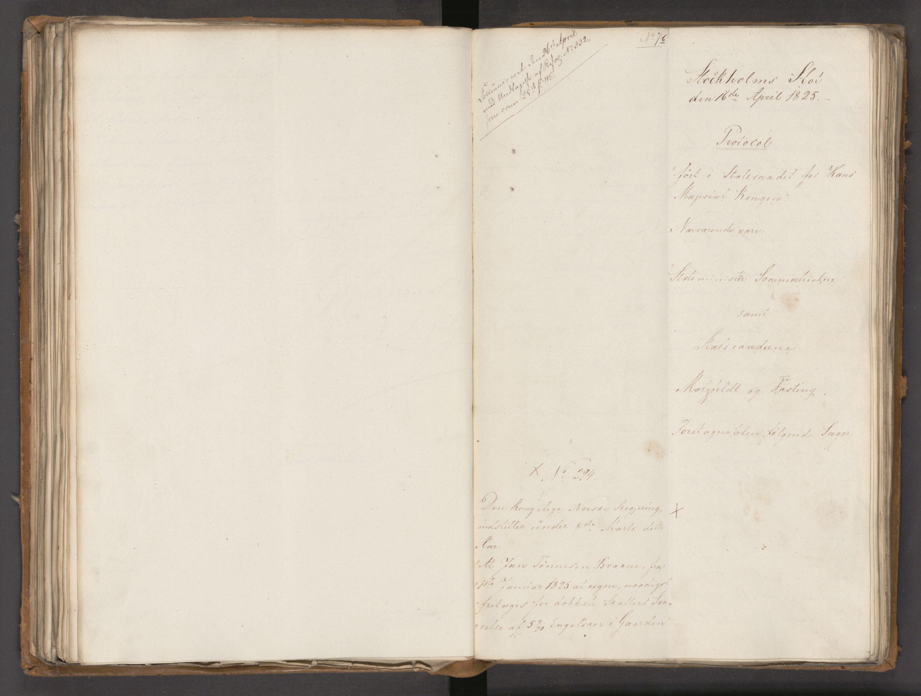 Statsrådssekretariatet, AV/RA-S-1001/A/Ab/L0020: Kgl. res. nr. 1-579, 1. halvår, 1825