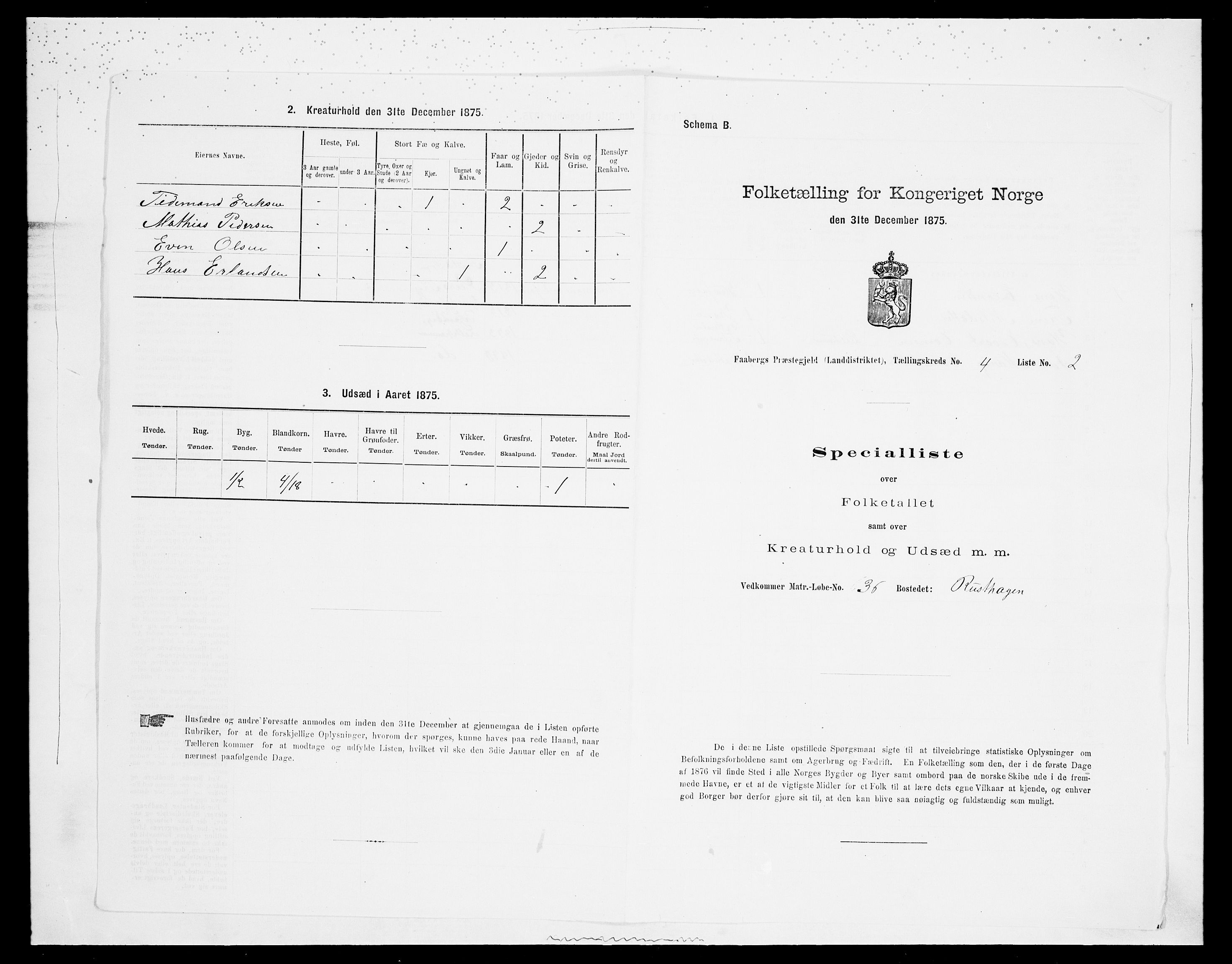 SAH, Folketelling 1875 for 0524L Fåberg prestegjeld, Fåberg sokn og Lillehammer landsokn, 1875, s. 495