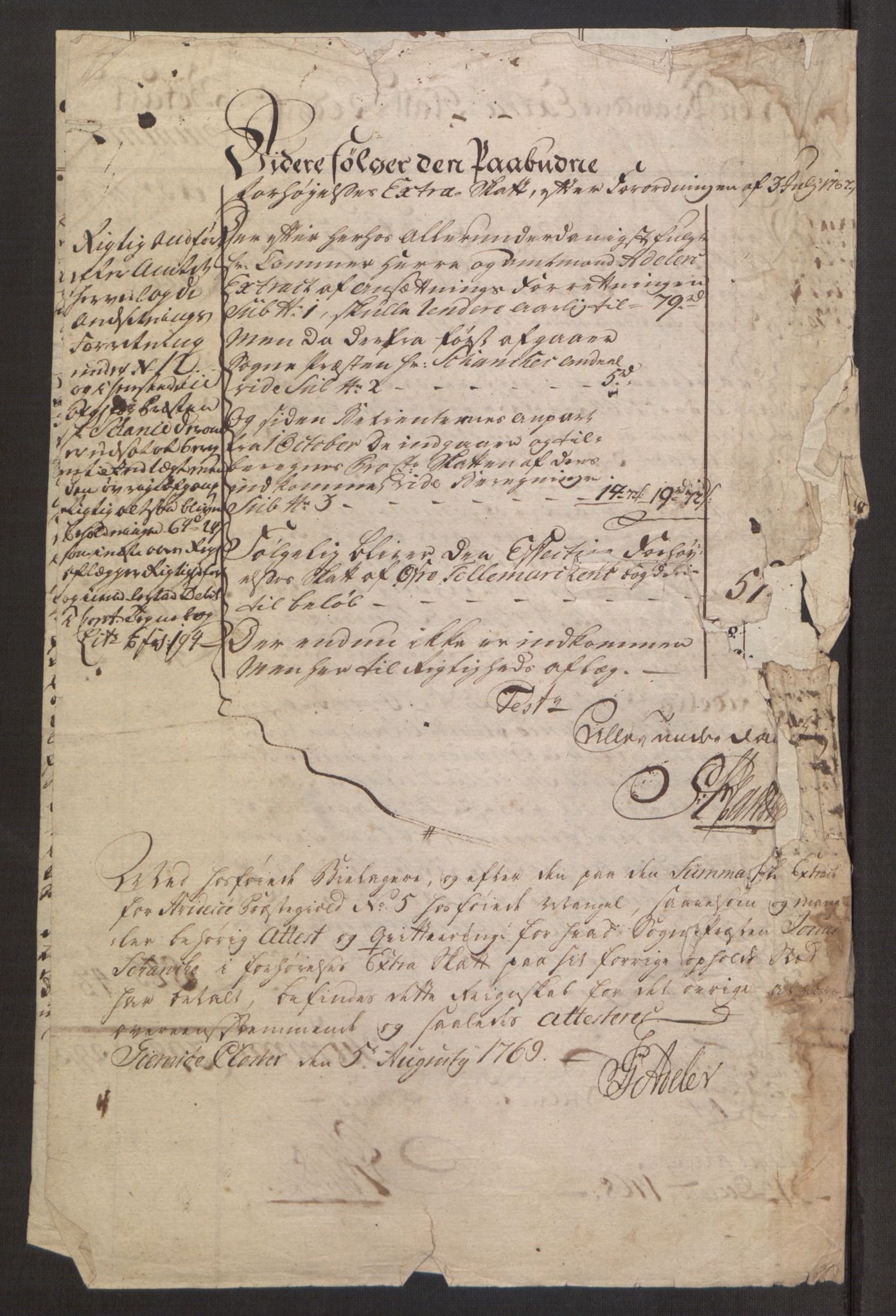 Rentekammeret inntil 1814, Reviderte regnskaper, Fogderegnskap, AV/RA-EA-4092/R38/L2293: Ekstraskatten Øvre Telemark, 1762-1770, s. 104