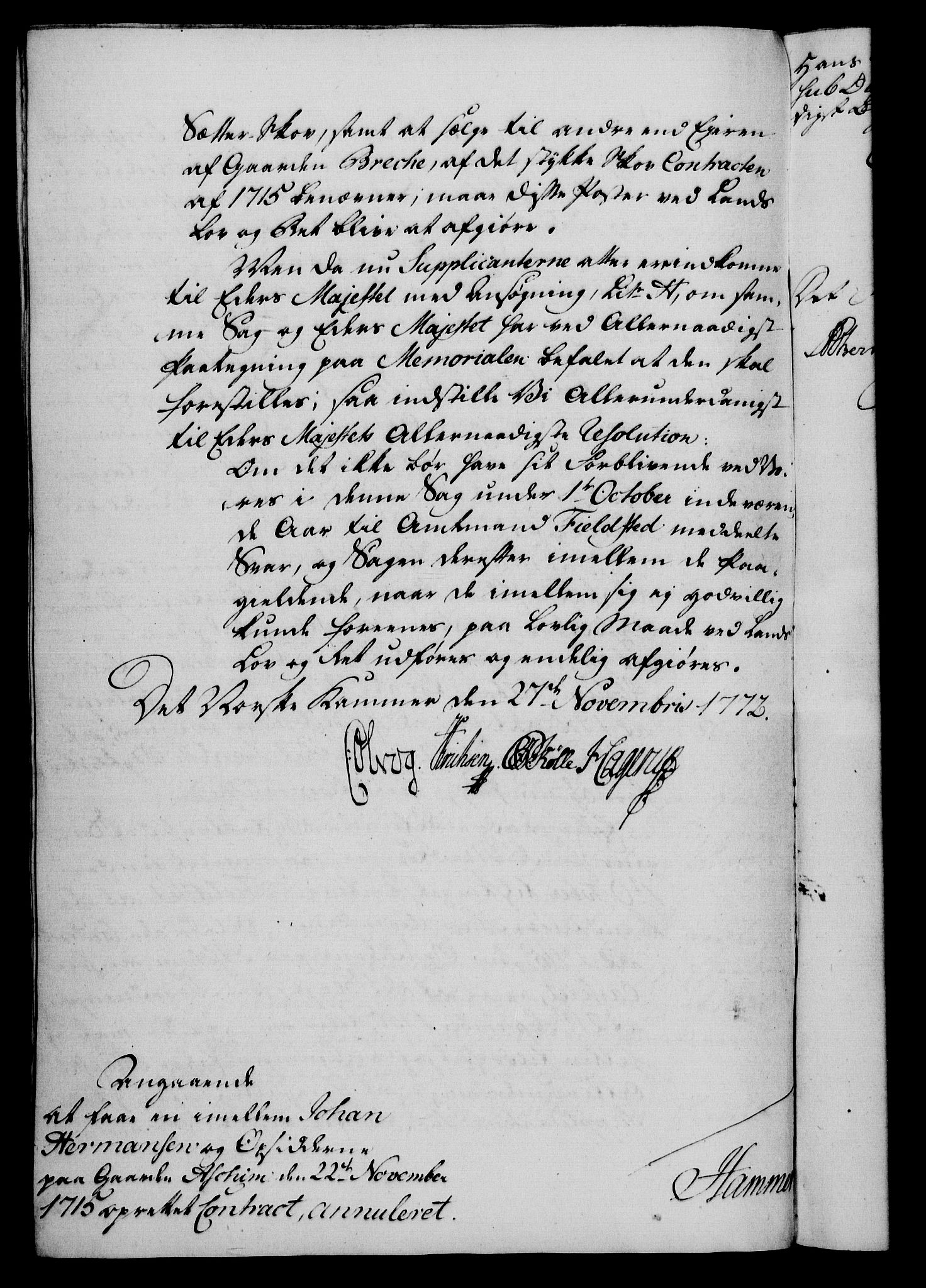 Rentekammeret, Kammerkanselliet, RA/EA-3111/G/Gf/Gfa/L0054: Norsk relasjons- og resolusjonsprotokoll (merket RK 52.54), 1771-1772, s. 794