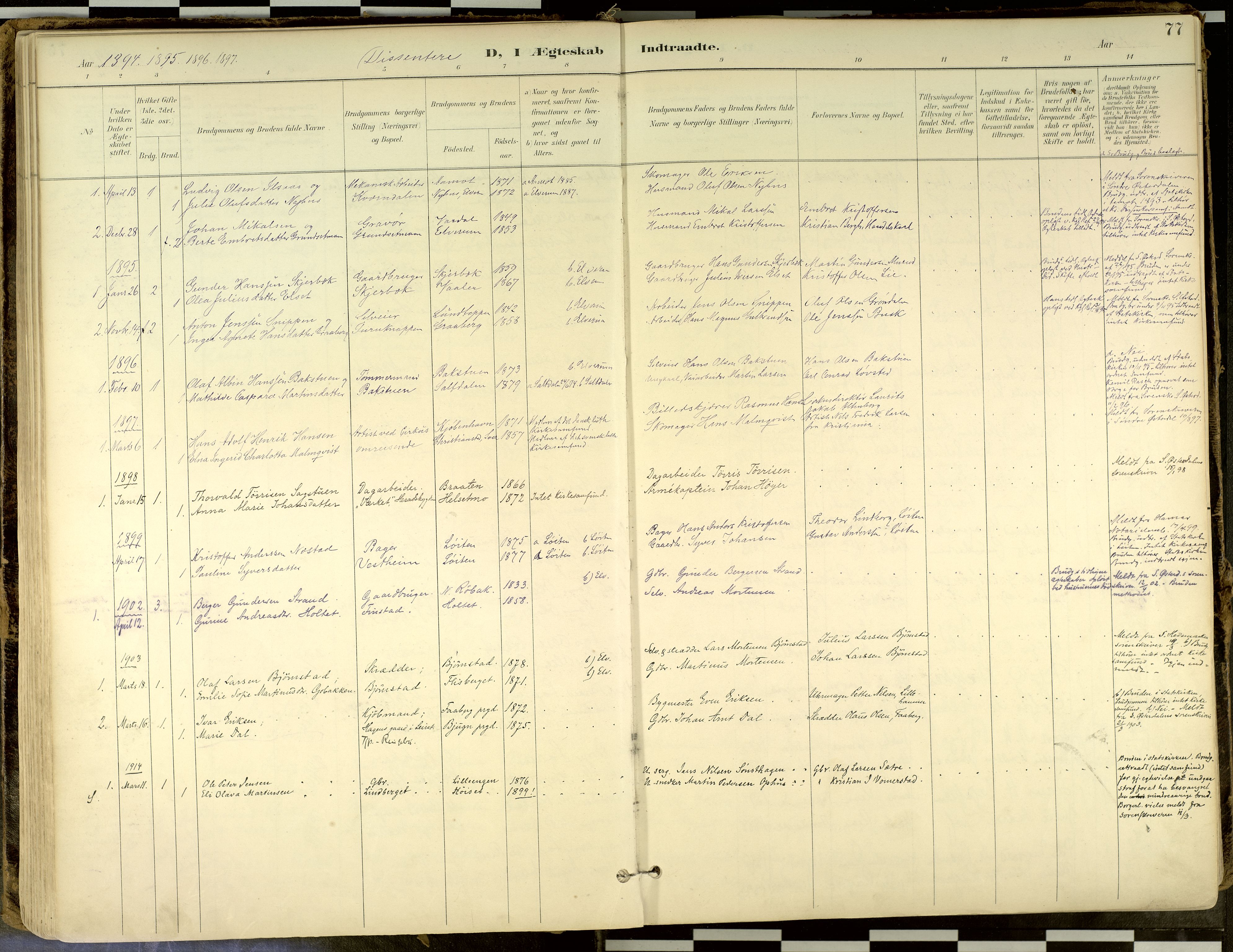 Elverum prestekontor, AV/SAH-PREST-044/H/Ha/Haa/L0018: Ministerialbok nr. 18, 1894-1914, s. 77