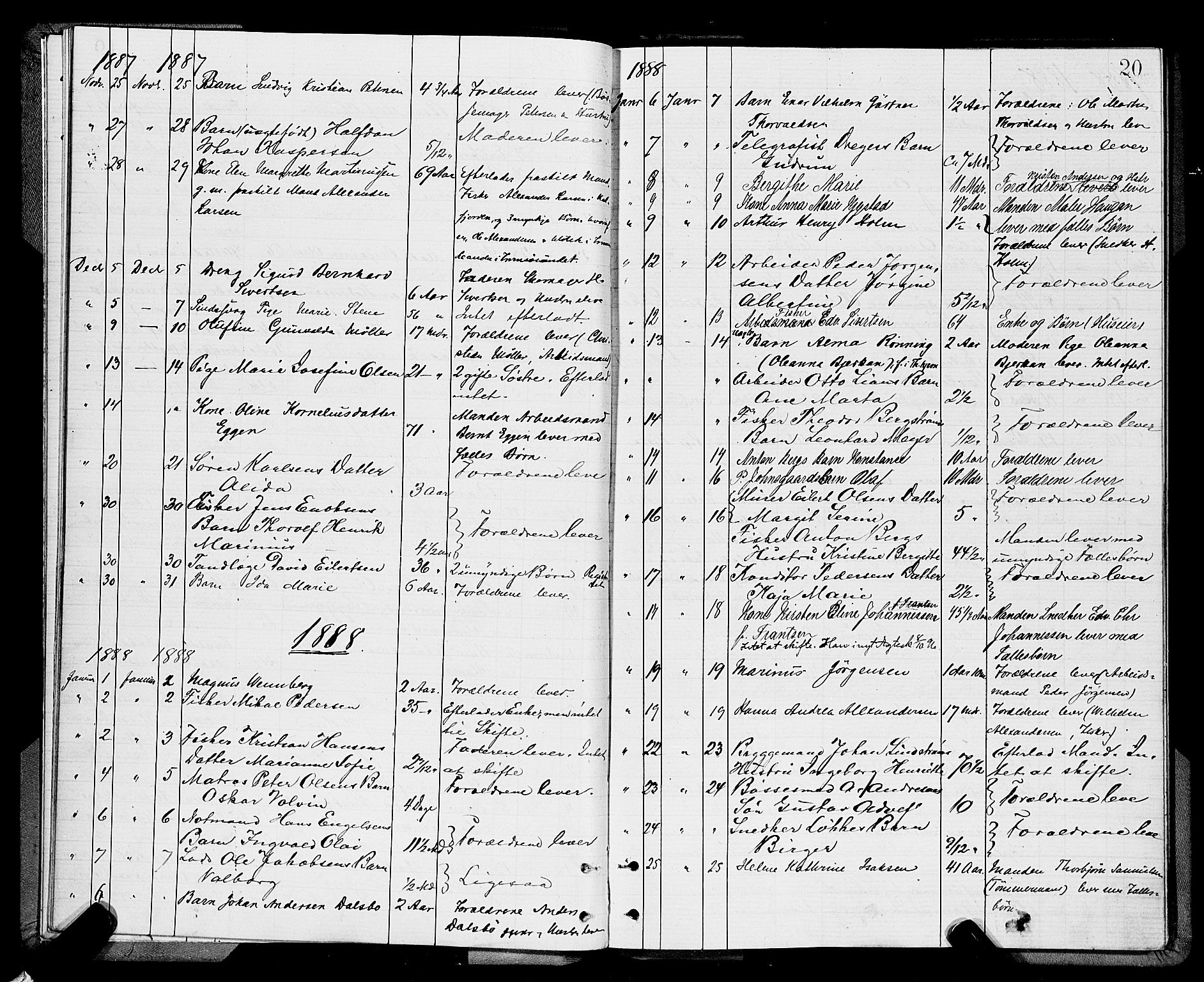 Tromsø byfogd/byrett, AV/SATØ-SATØ-0063/1/M/Mb/L0652: Dødsanmeldelsesprotokoll, 1882-1901, s. 19b-20a