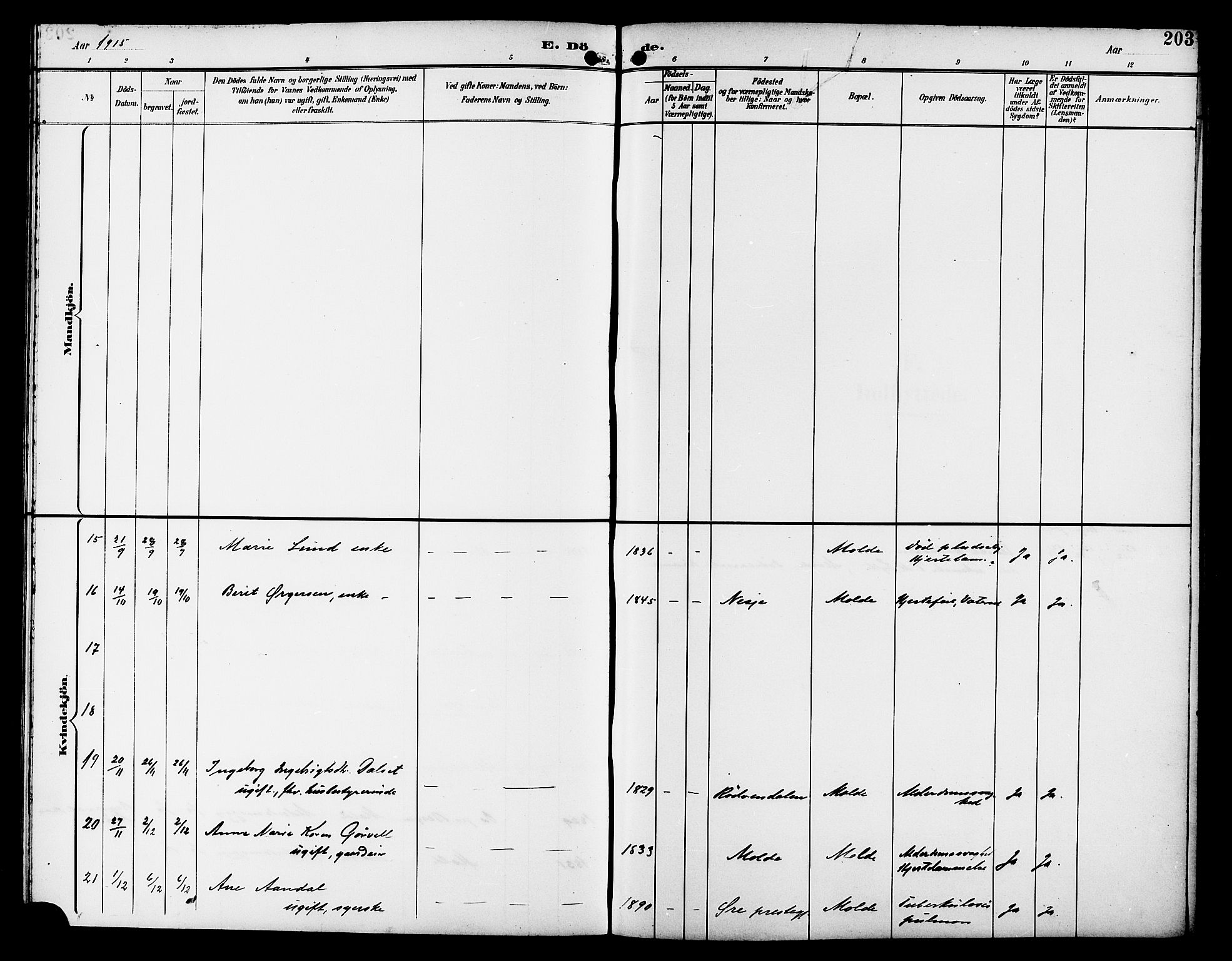 Ministerialprotokoller, klokkerbøker og fødselsregistre - Møre og Romsdal, AV/SAT-A-1454/558/L0702: Klokkerbok nr. 558C03, 1894-1915, s. 203