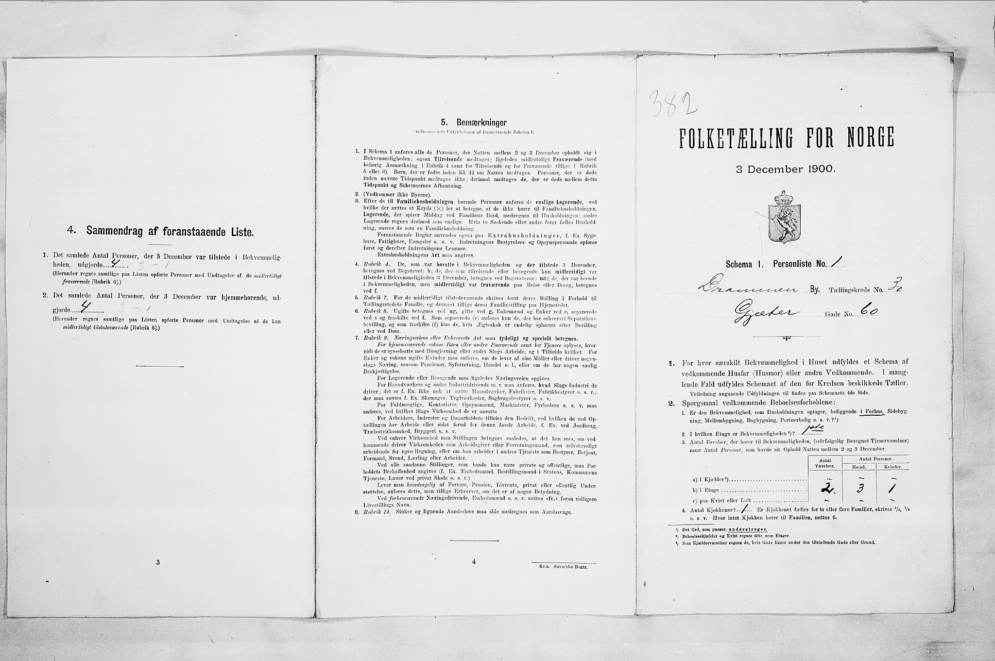 RA, Folketelling 1900 for 0602 Drammen kjøpstad, 1900, s. 5298