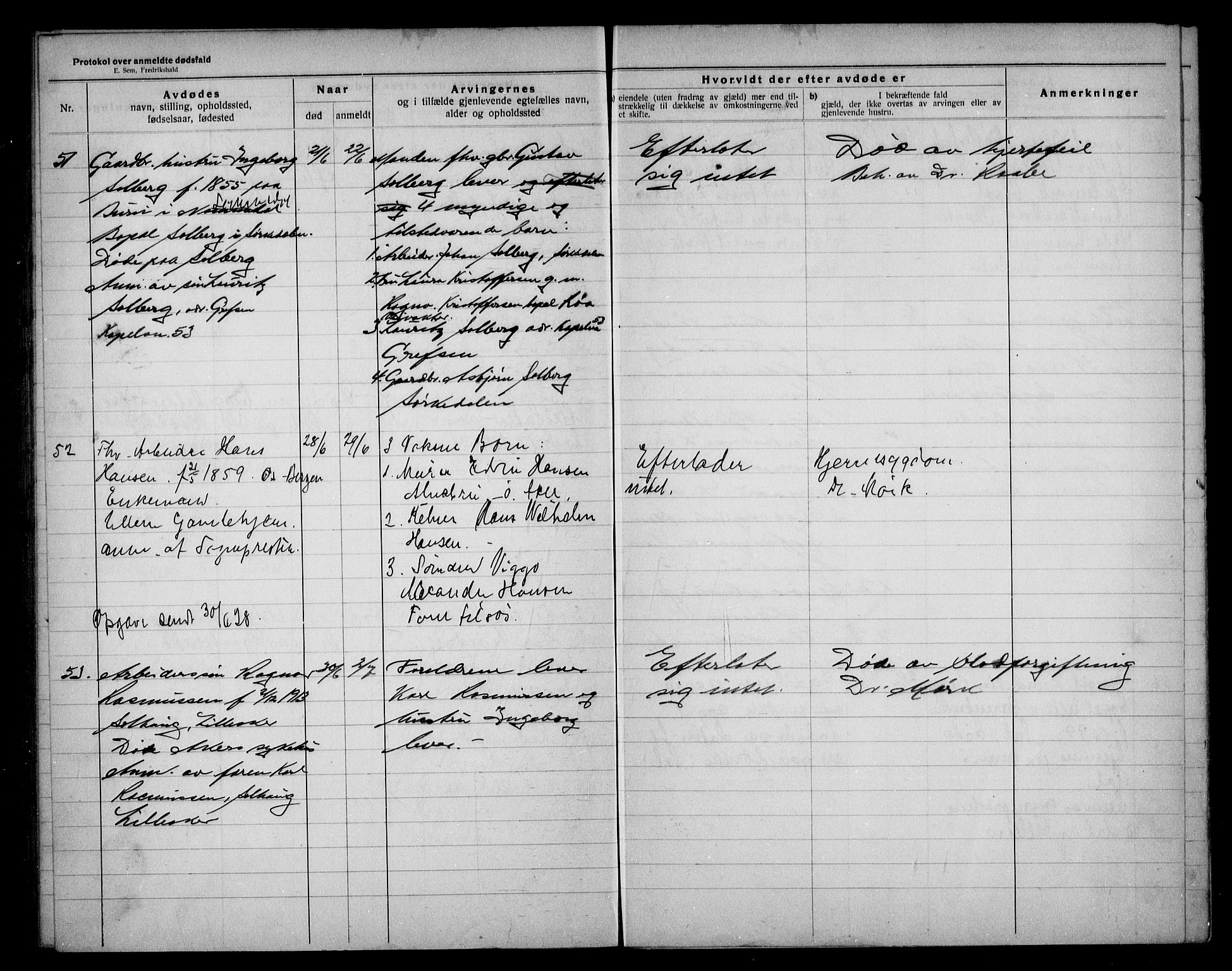 Aker kriminaldommer, skifte- og auksjonsforvalterembete, SAO/A-10452/H/Hb/Hba/Hbae/L0001: Dødsfallsprotokoll for Ullern, 1922-1928