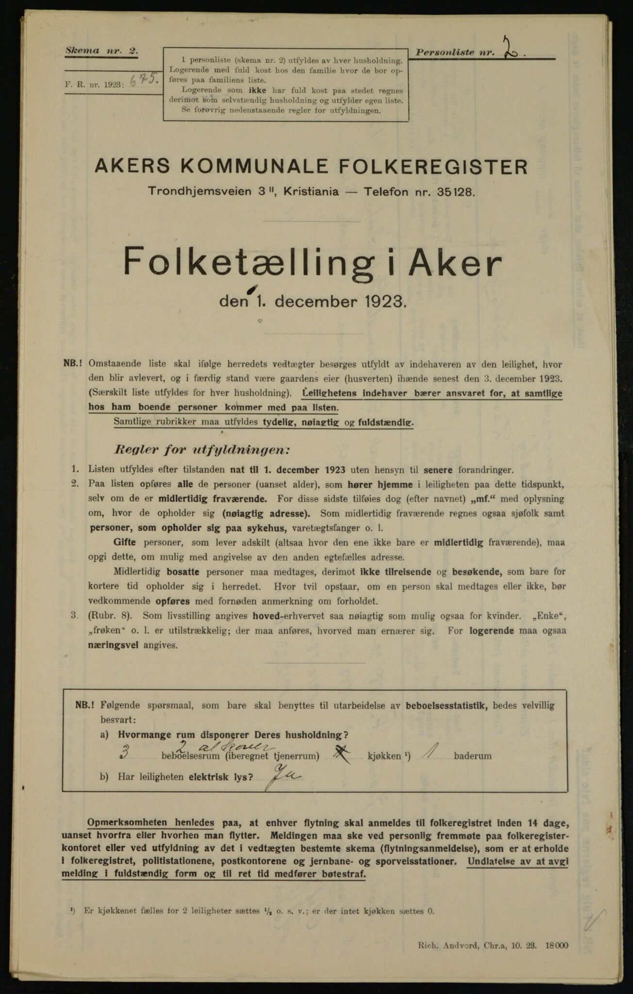 , Kommunal folketelling 1.12.1923 for Aker, 1923, s. 40764