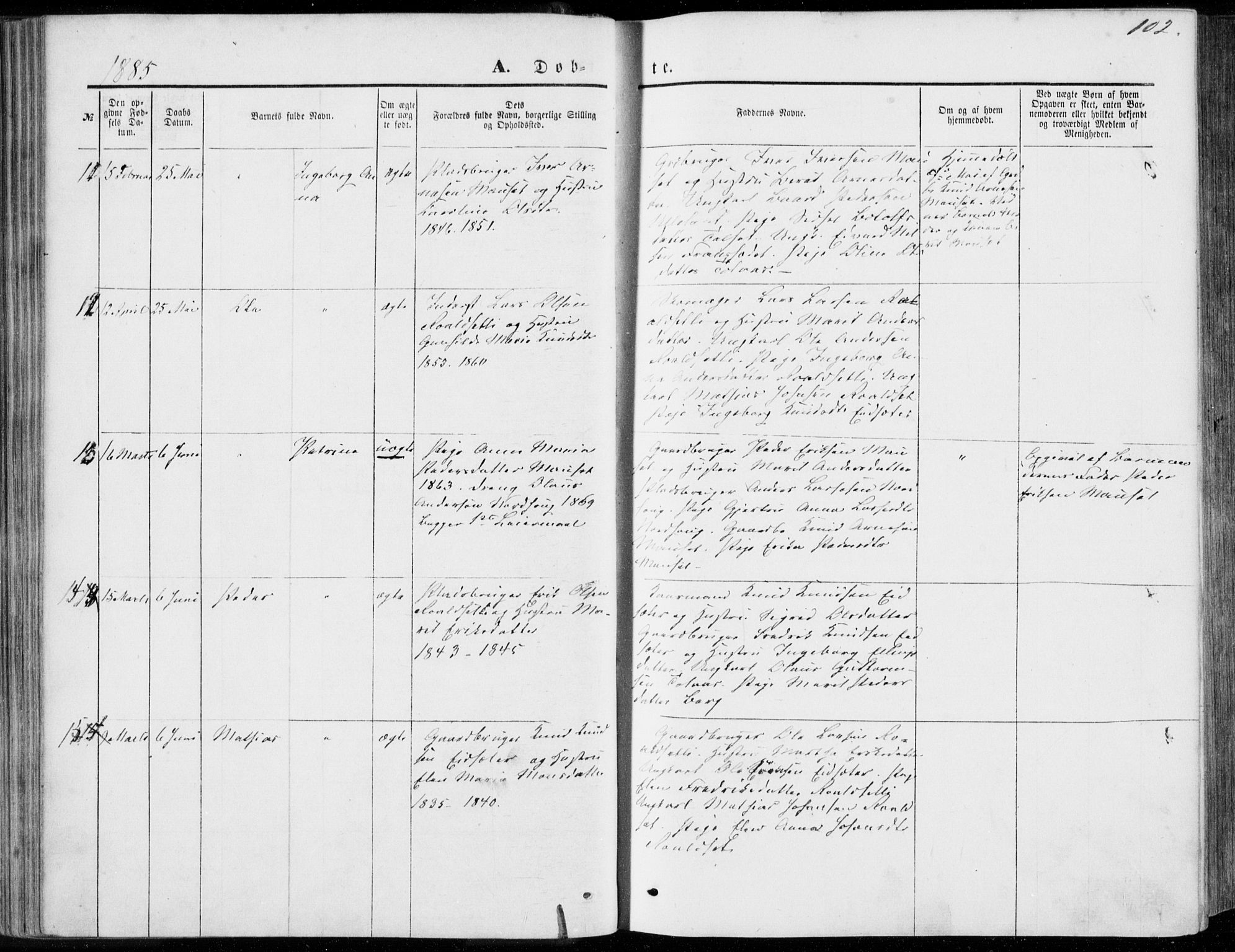 Ministerialprotokoller, klokkerbøker og fødselsregistre - Møre og Romsdal, AV/SAT-A-1454/557/L0681: Ministerialbok nr. 557A03, 1869-1886, s. 102