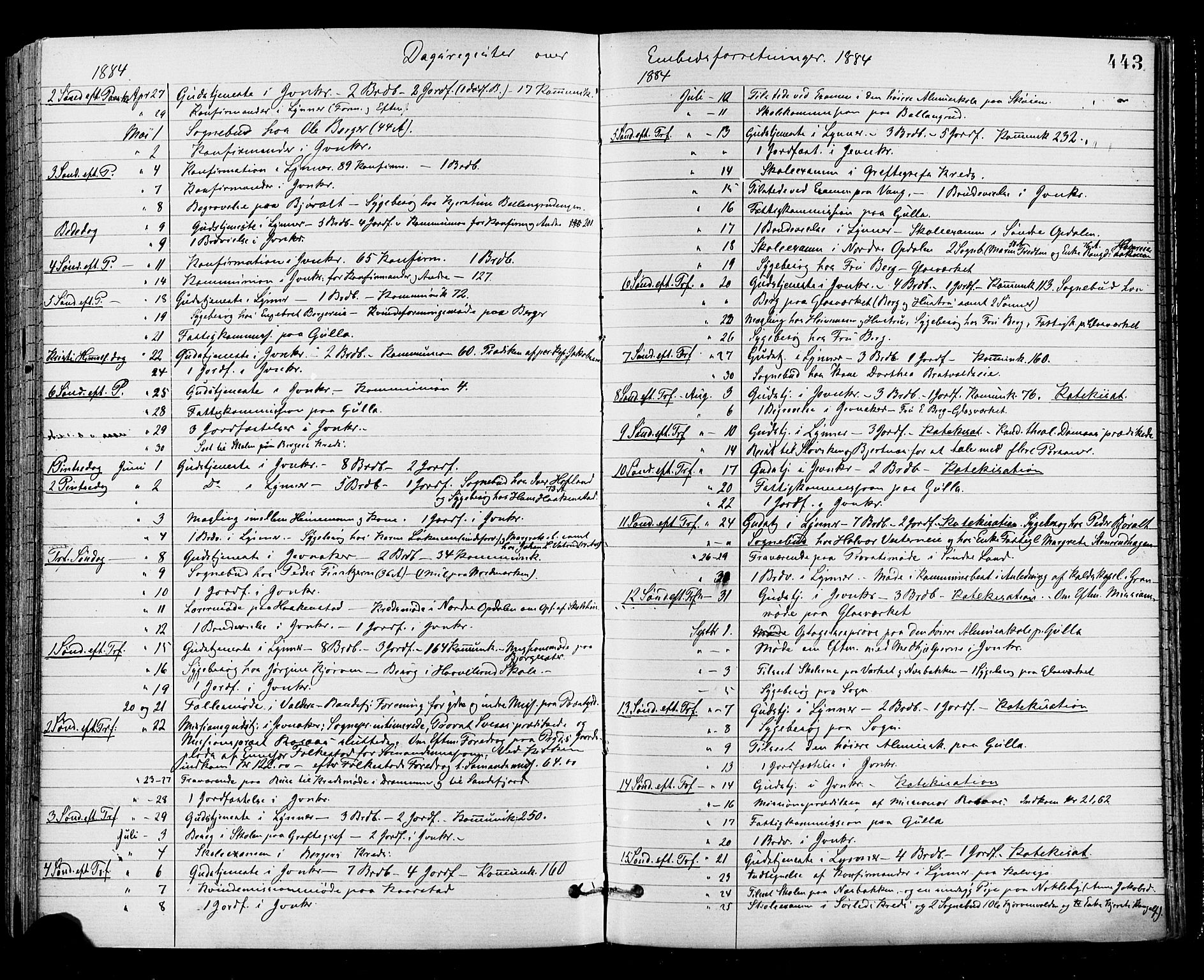 Jevnaker prestekontor, AV/SAH-PREST-116/H/Ha/Haa/L0008: Ministerialbok nr. 8, 1877-1890, s. 443