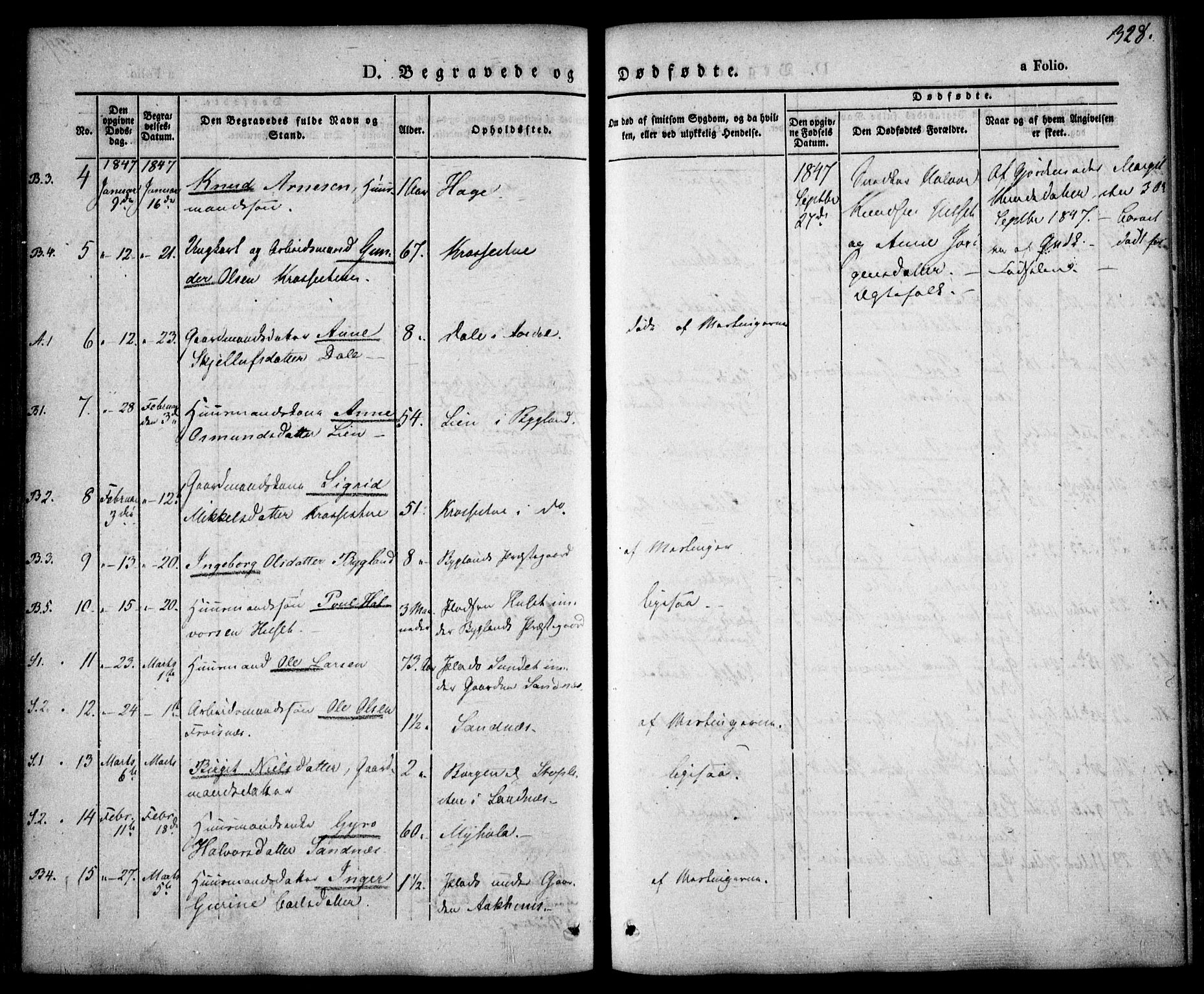 Bygland sokneprestkontor, AV/SAK-1111-0006/F/Fa/Fab/L0004: Ministerialbok nr. A 4, 1842-1858, s. 329