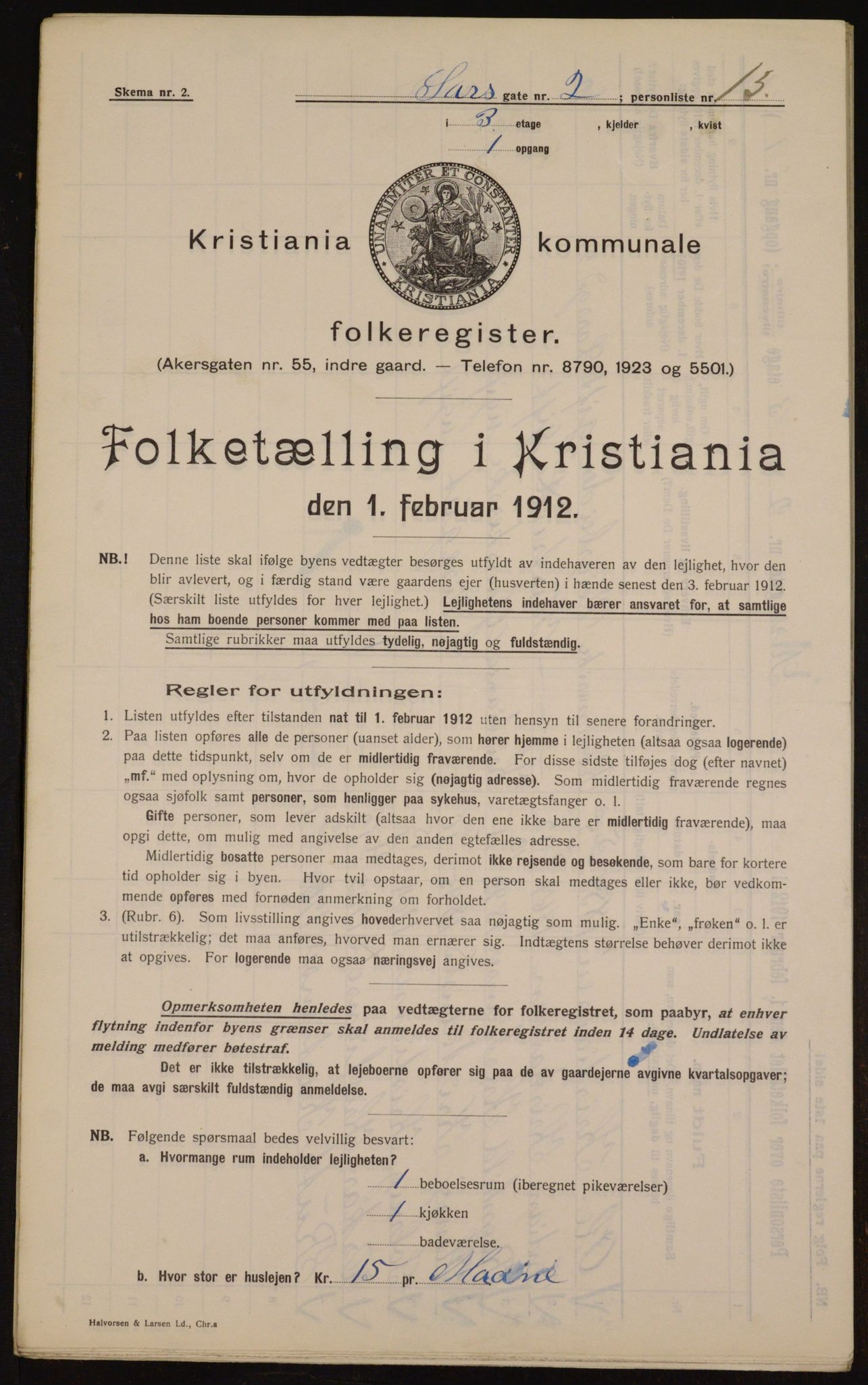 OBA, Kommunal folketelling 1.2.1912 for Kristiania, 1912, s. 89462