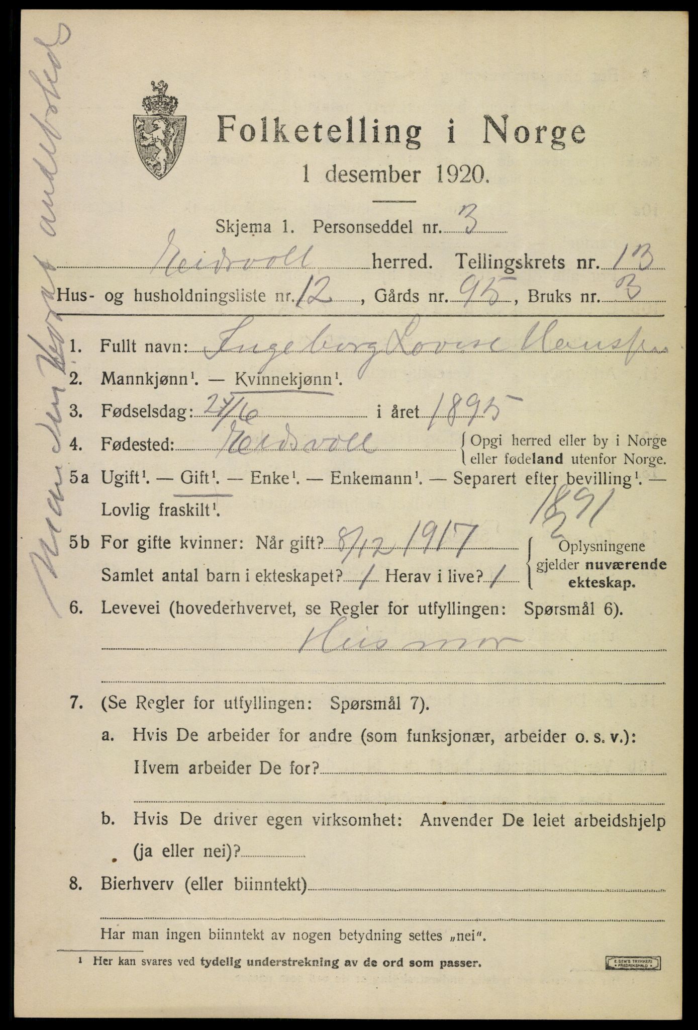 SAO, Folketelling 1920 for 0237 Eidsvoll herred, 1920, s. 20099