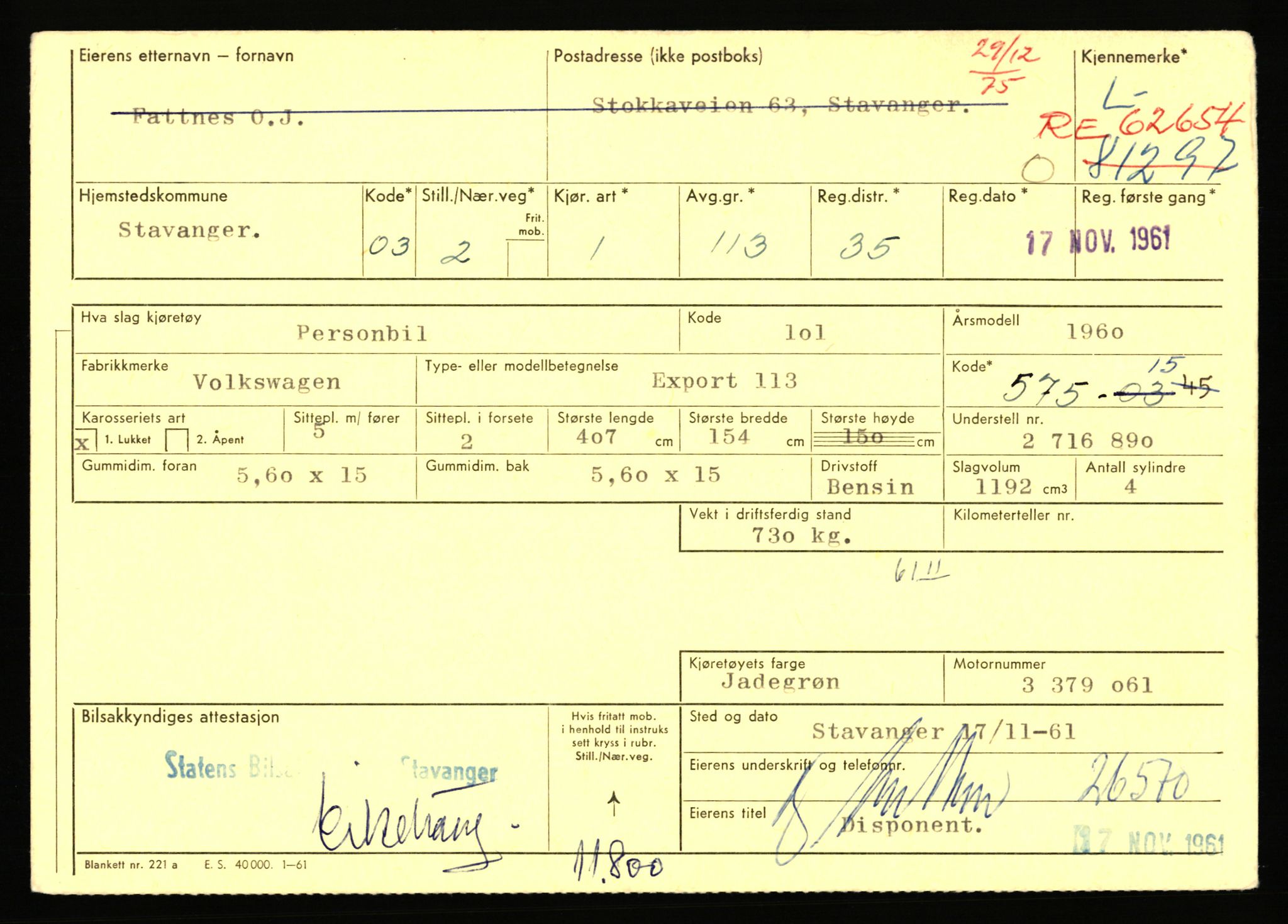 Stavanger trafikkstasjon, AV/SAST-A-101942/0/F/L0071: L-80500 - L-82199, 1930-1971, s. 1411