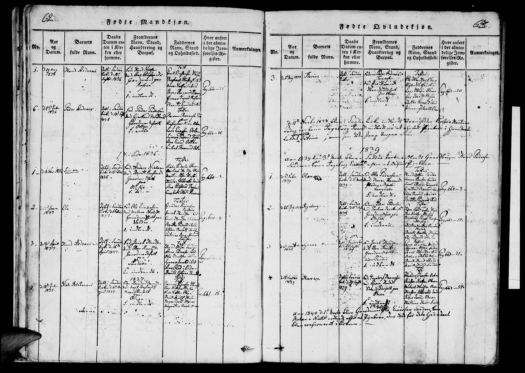 Ministerialprotokoller, klokkerbøker og fødselsregistre - Møre og Romsdal, AV/SAT-A-1454/561/L0727: Ministerialbok nr. 561A01, 1817-1858, s. 62-63