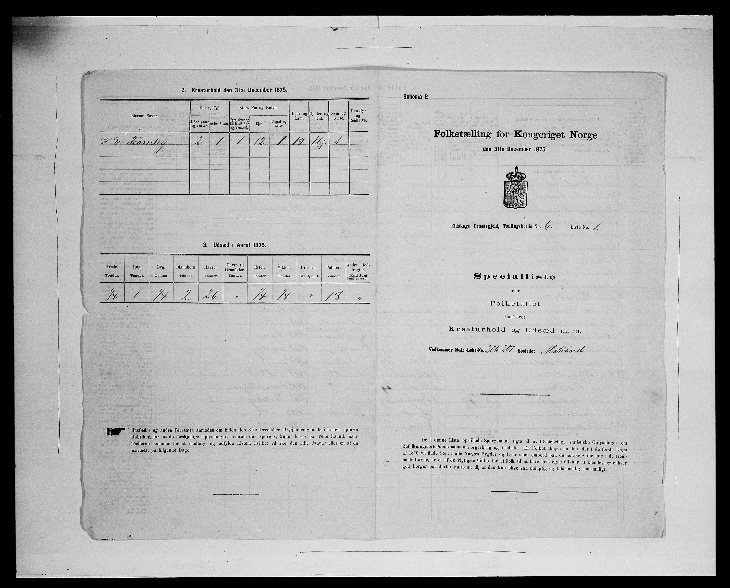 SAH, Folketelling 1875 for 0420P Eidskog prestegjeld, 1875, s. 960