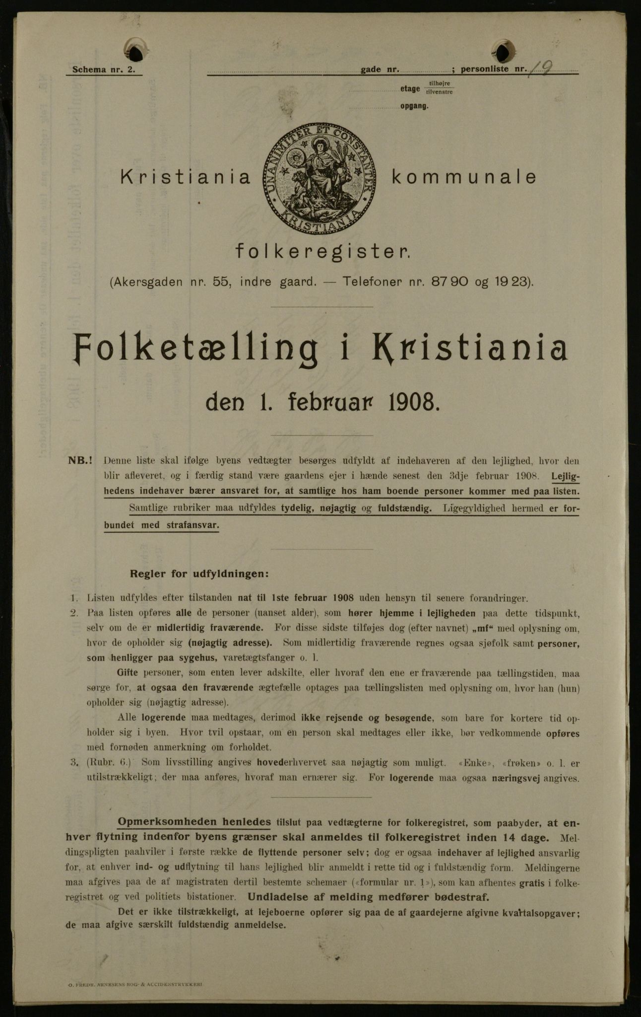 OBA, Kommunal folketelling 1.2.1908 for Kristiania kjøpstad, 1908, s. 41893