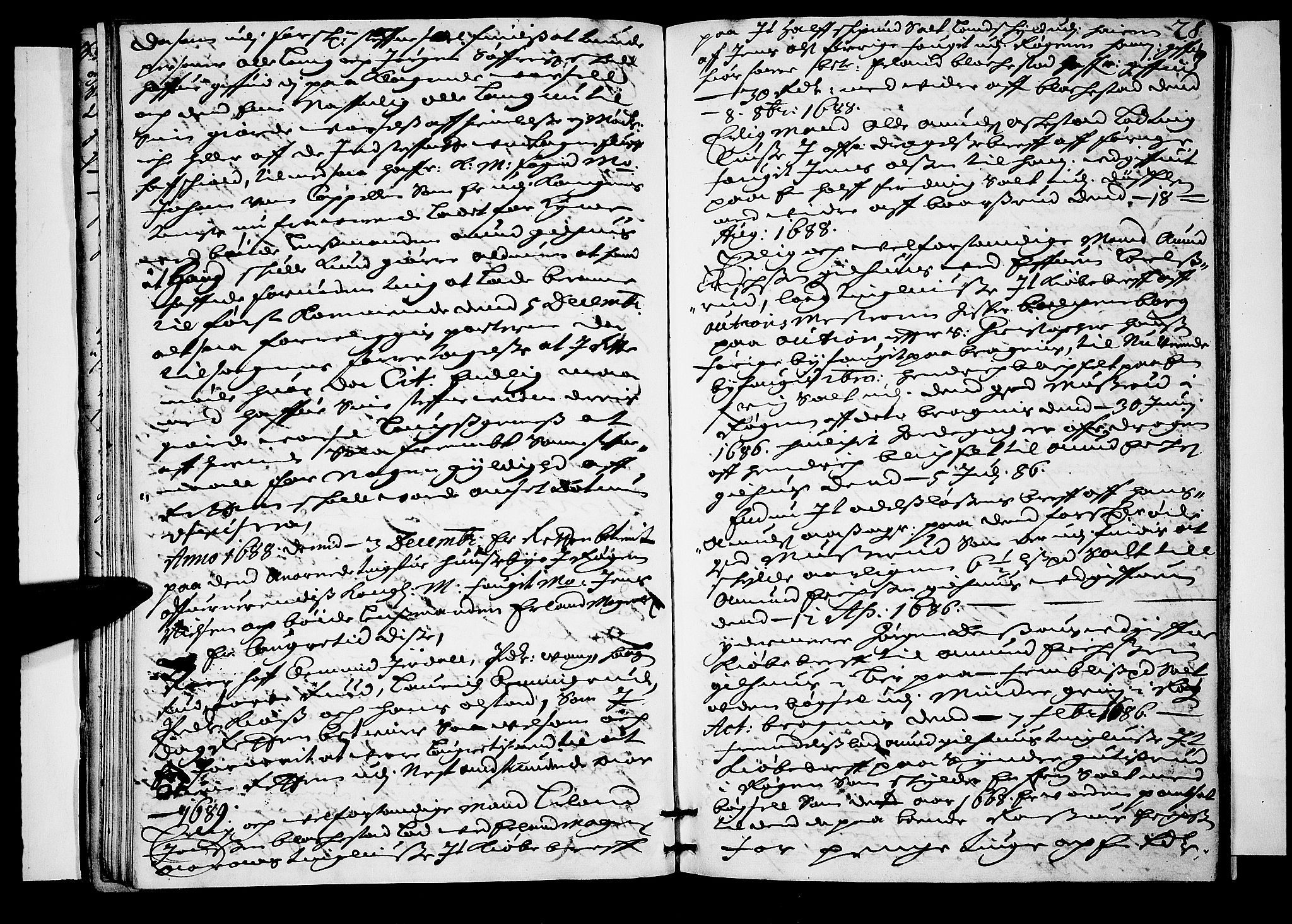 Lier, Røyken og Hurum sorenskriveri, AV/SAKO-A-89/F/Fa/L0029: Tingbok, 1688, s. 28