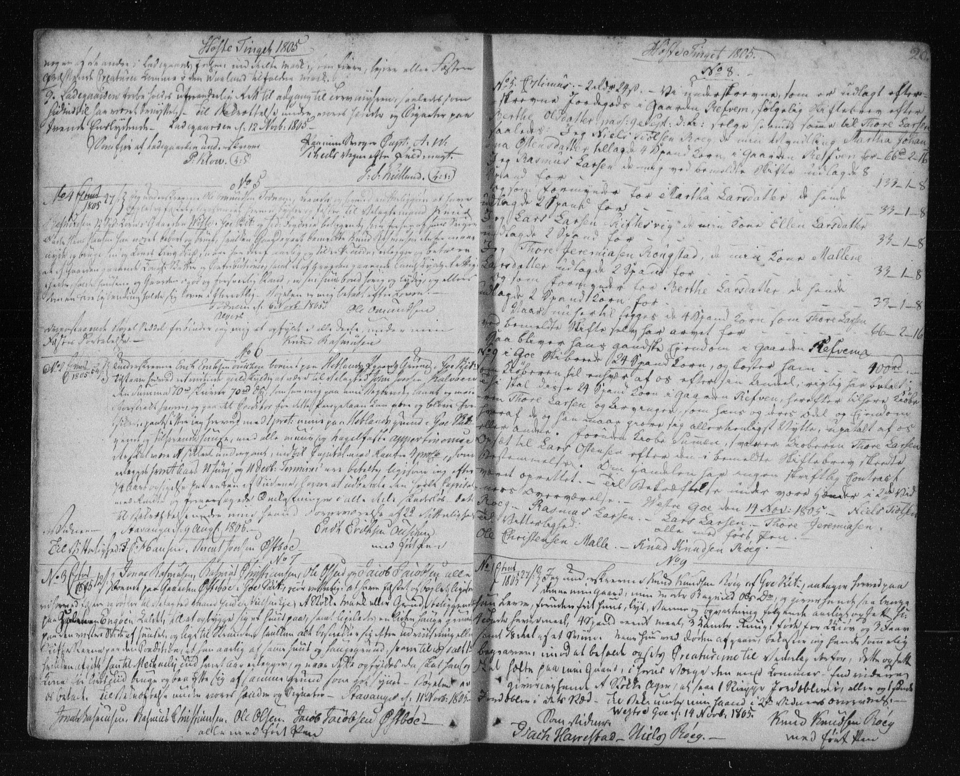 Jæren og Dalane sorenskriveri, AV/SAST-A-100306/4/41/41B/L0011: Pantebok nr. 8, 1805-1812, s. 20