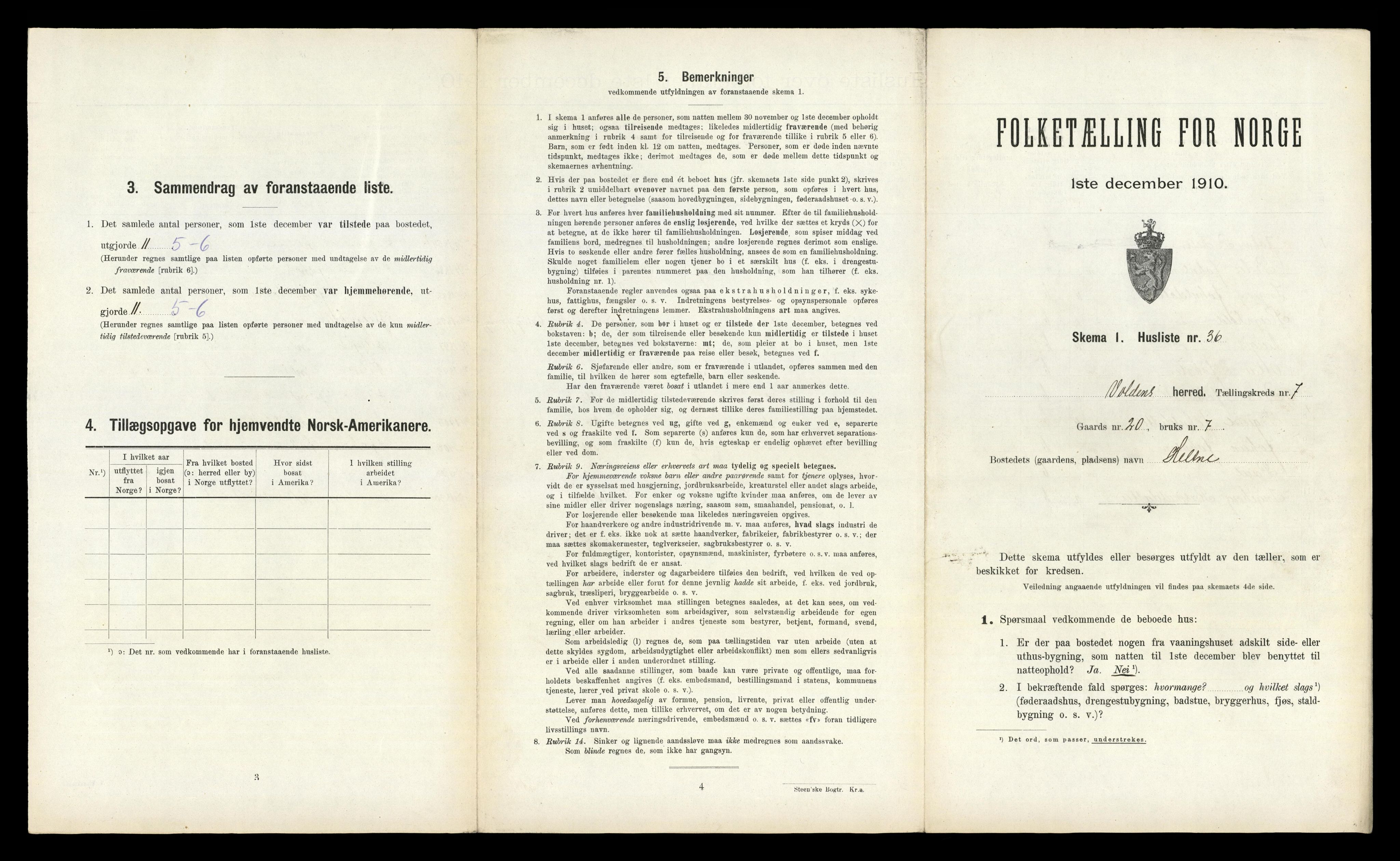 RA, Folketelling 1910 for 1519 Volda herred, 1910, s. 596