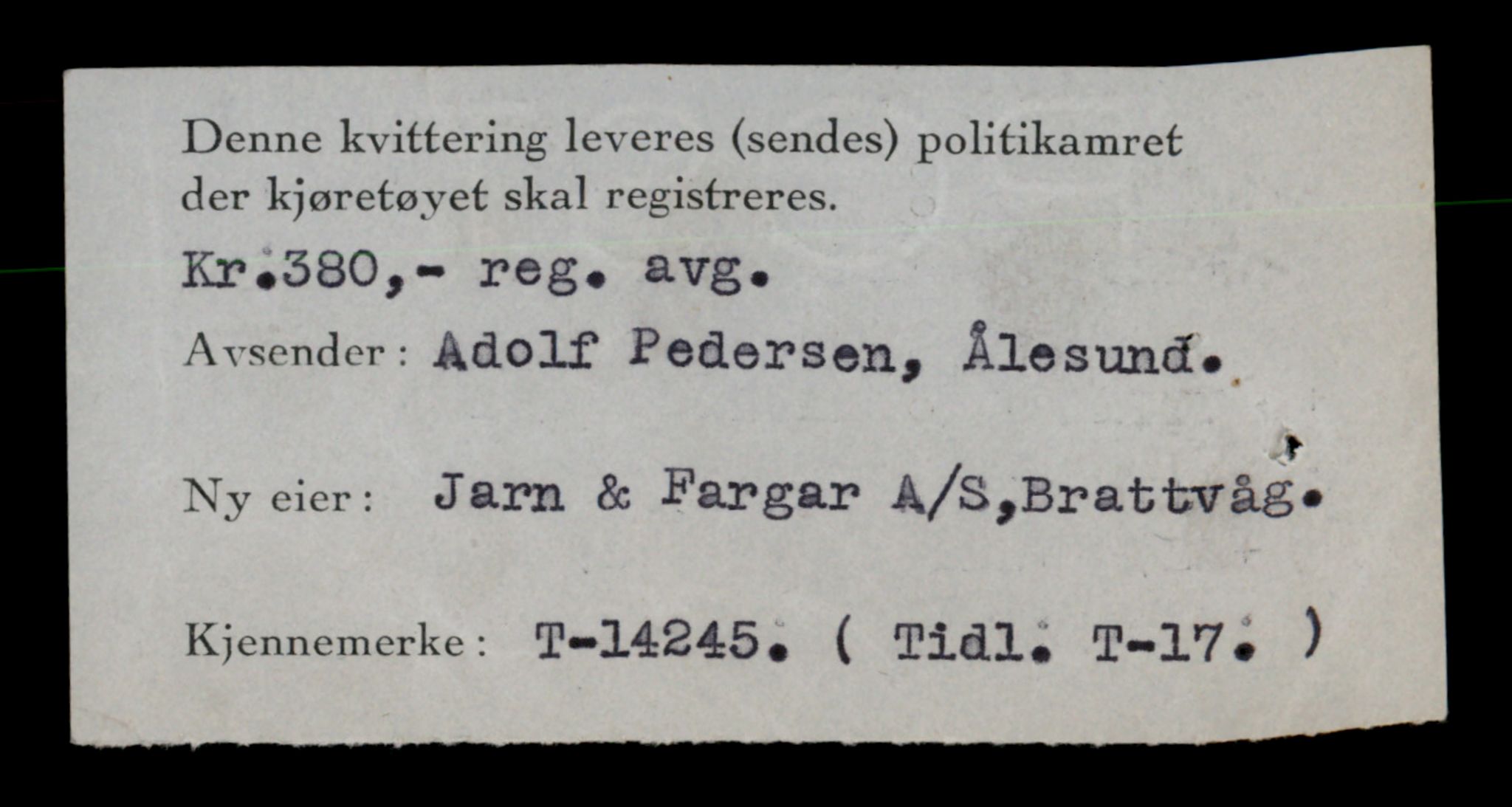 Møre og Romsdal vegkontor - Ålesund trafikkstasjon, AV/SAT-A-4099/F/Fe/L0044: Registreringskort for kjøretøy T 14205 - T 14319, 1927-1998, s. 1197