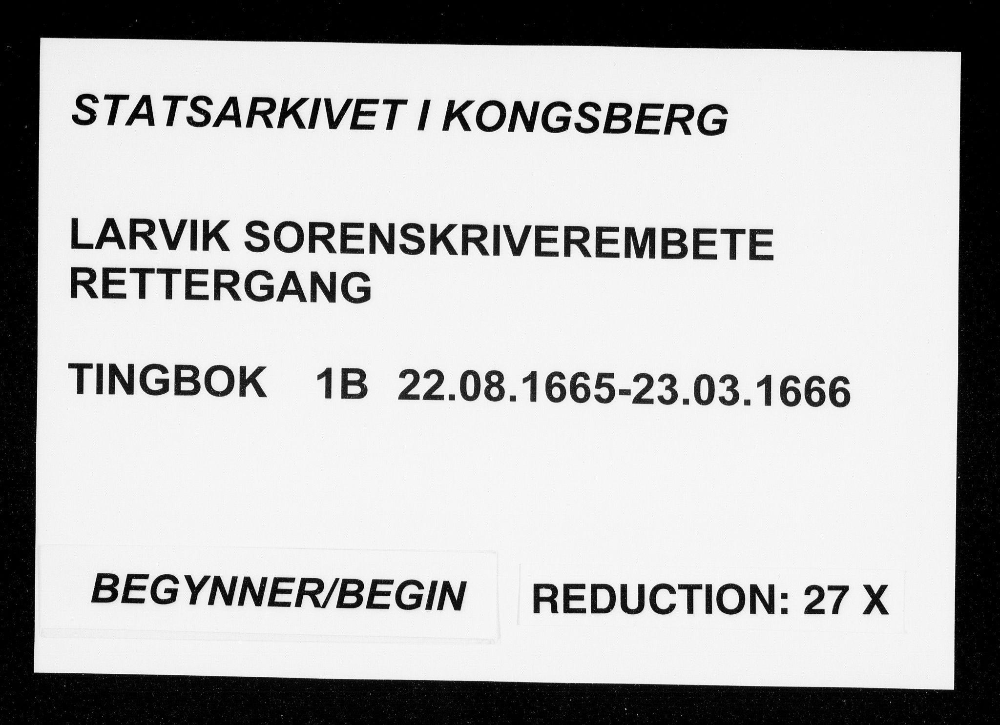 Larvik sorenskriveri, AV/SAKO-A-83/F/Fa/L0001b: Tingbok, 1665-1666